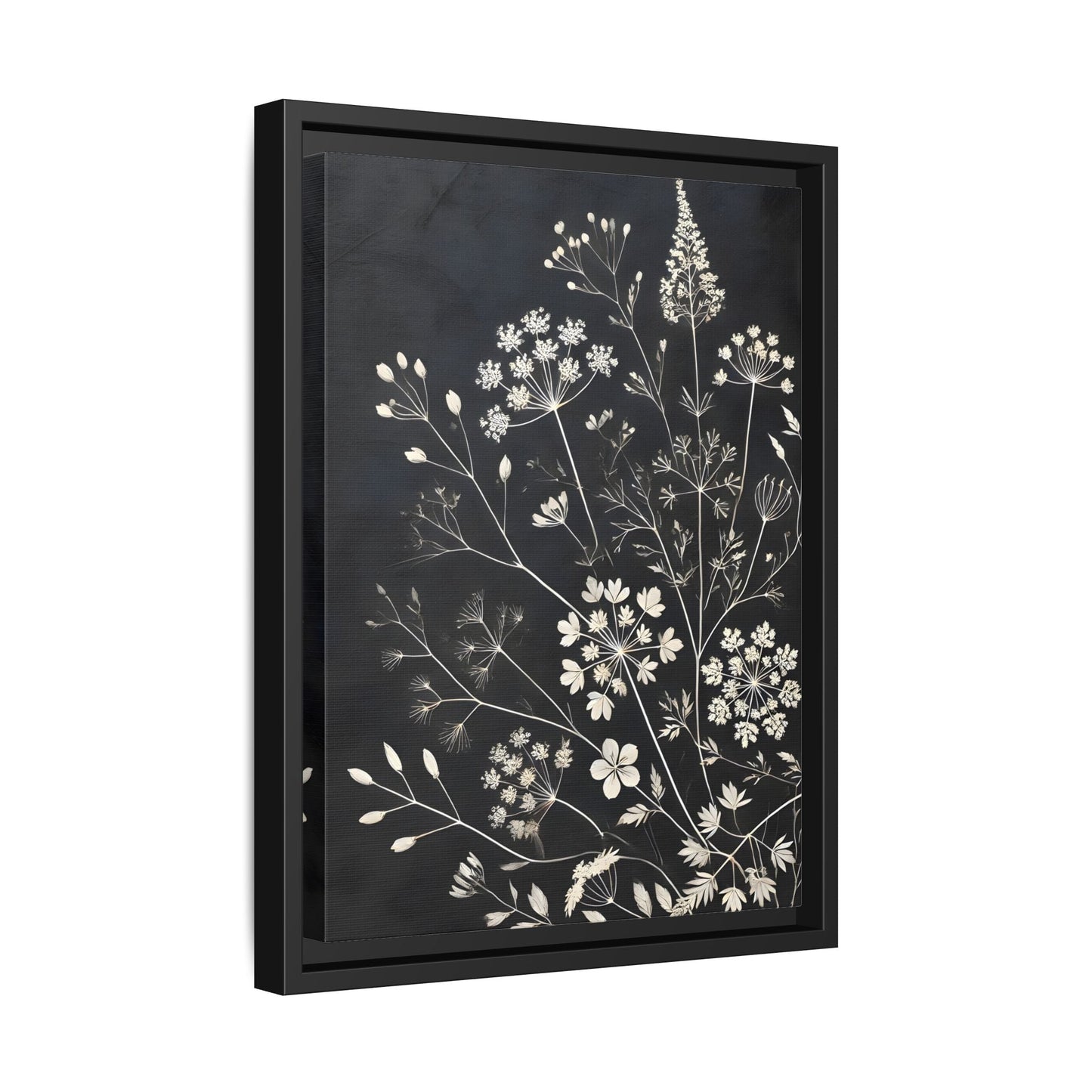 Framed Botanical Canvas Print - Elegant Floral Art for Home Decor
