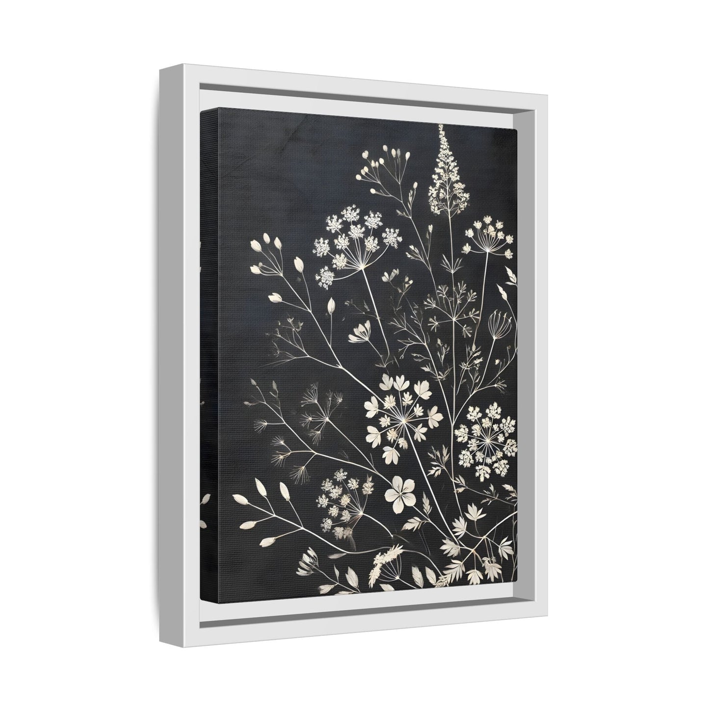 Framed Botanical Canvas Print - Elegant Floral Art for Home Decor