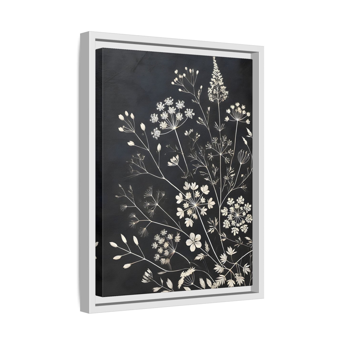 Framed Botanical Canvas Print - Elegant Floral Art for Home Decor