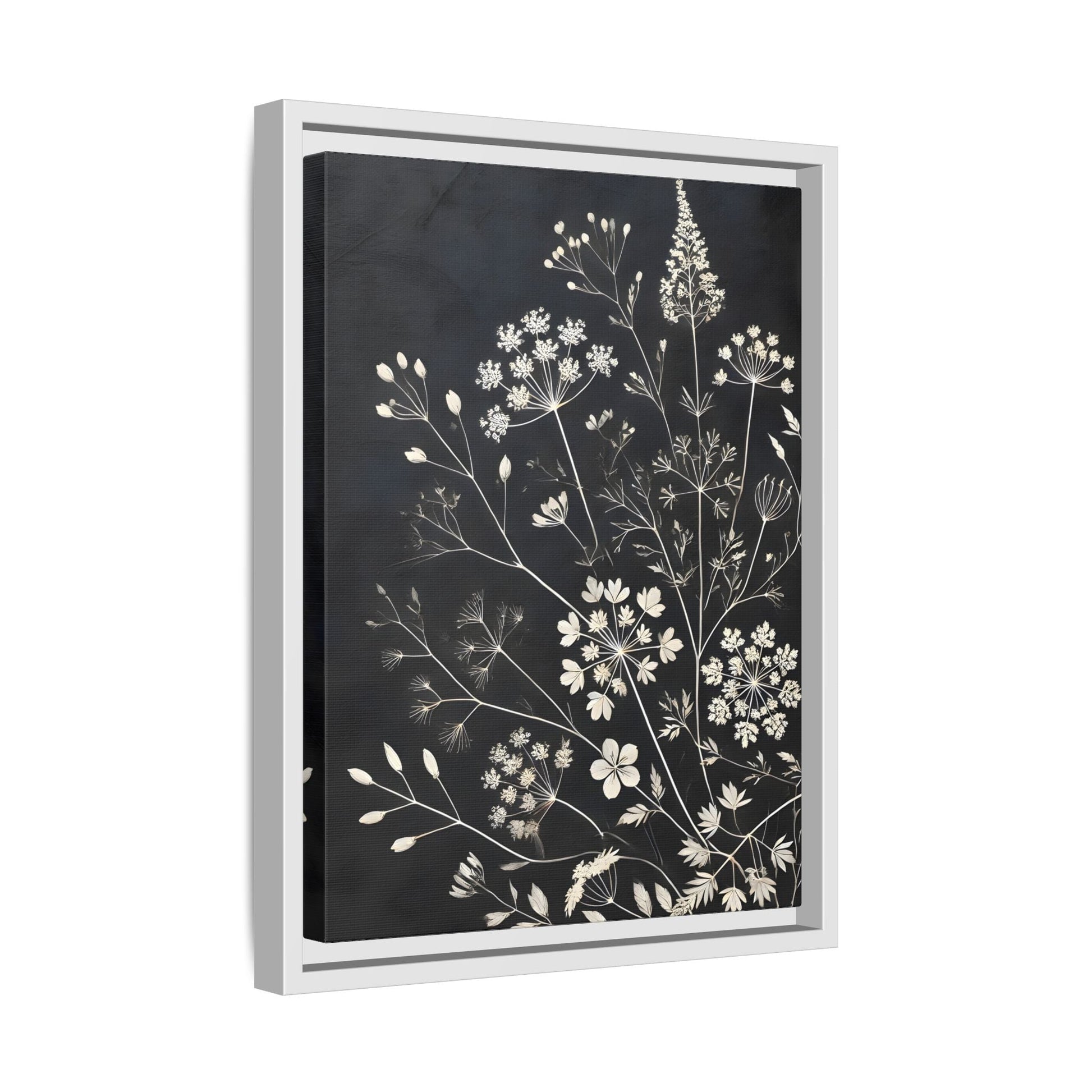 Framed Botanical Canvas Print - Elegant Floral Art for Home Decor