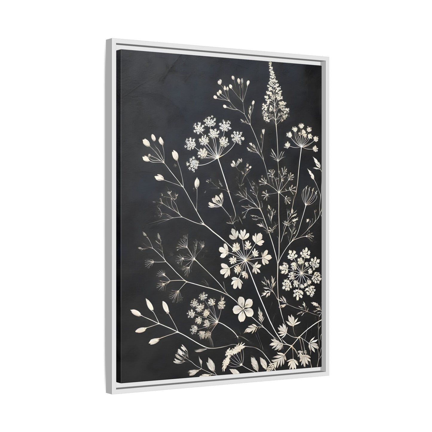 Framed Botanical Canvas Print - Elegant Floral Art for Home Decor