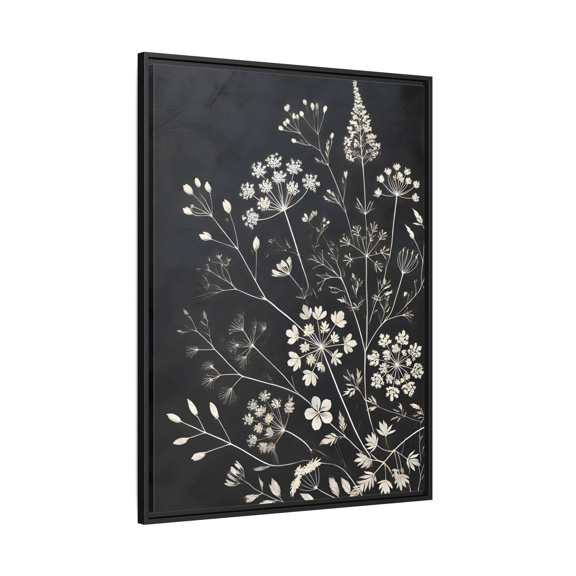 Framed Botanical Canvas Print - Elegant Floral Art for Home Decor