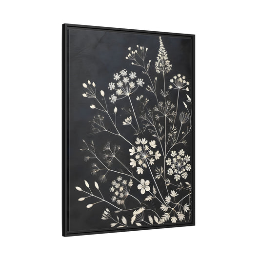 Framed Botanical Canvas Print - Elegant Floral Art for Home Decor