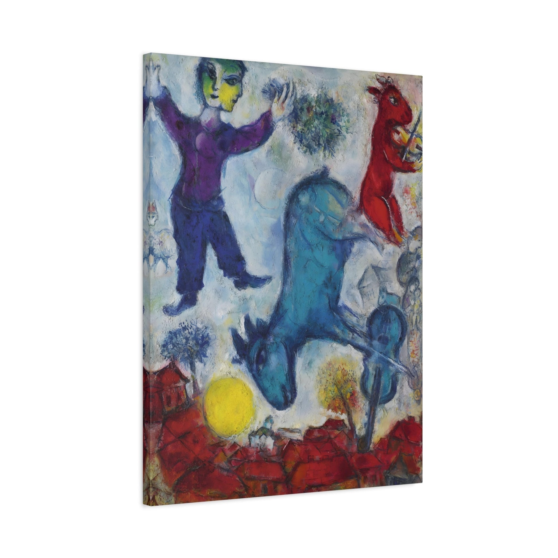 Framed Canvas Wall Art Peasant - Famous Chagall Prints Reproduction