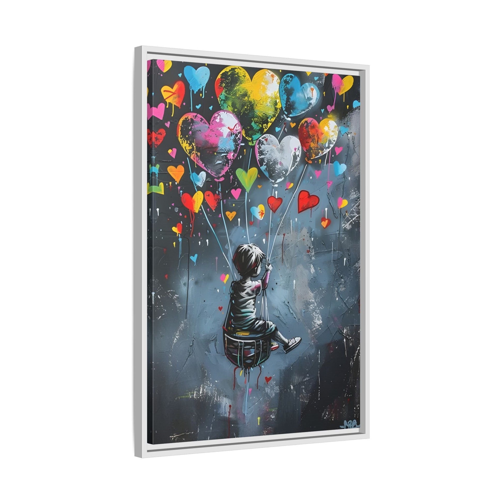 Framed Child Balloon Framed Banksy Canvas Large Wall Art Print