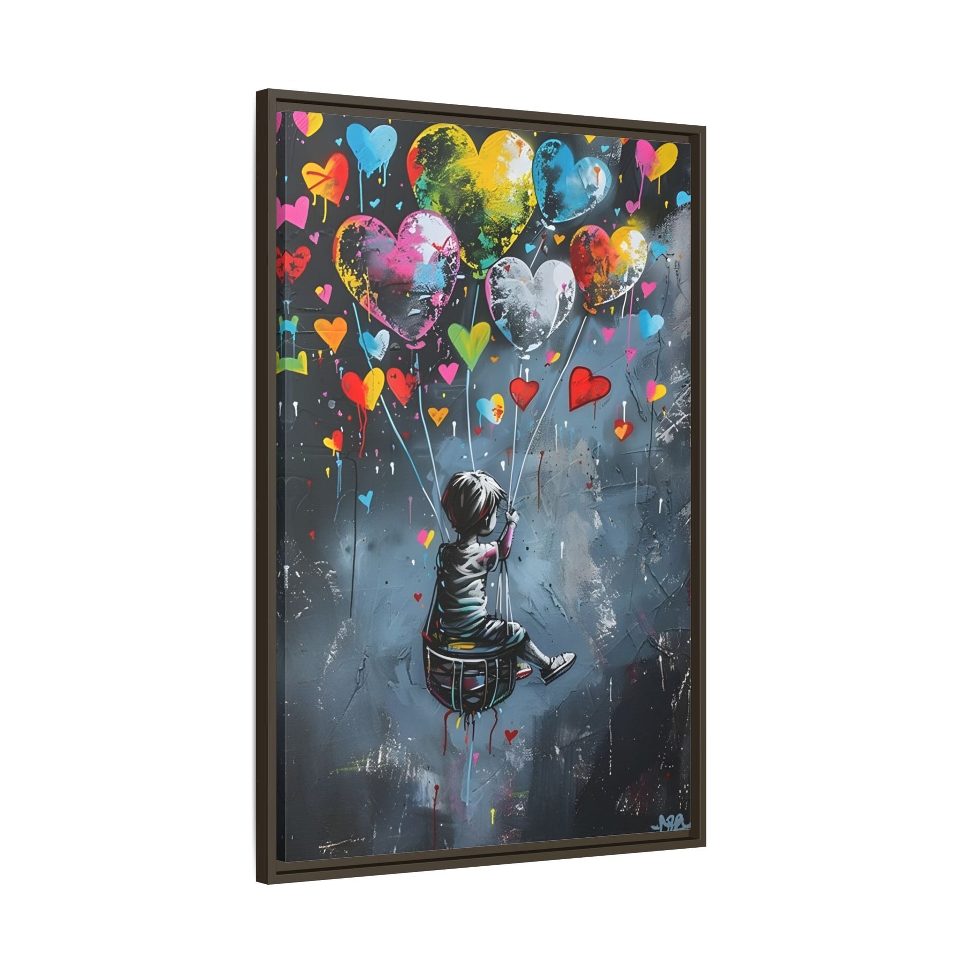 Framed Child Balloon Framed Banksy Canvas Large Wall Art Print