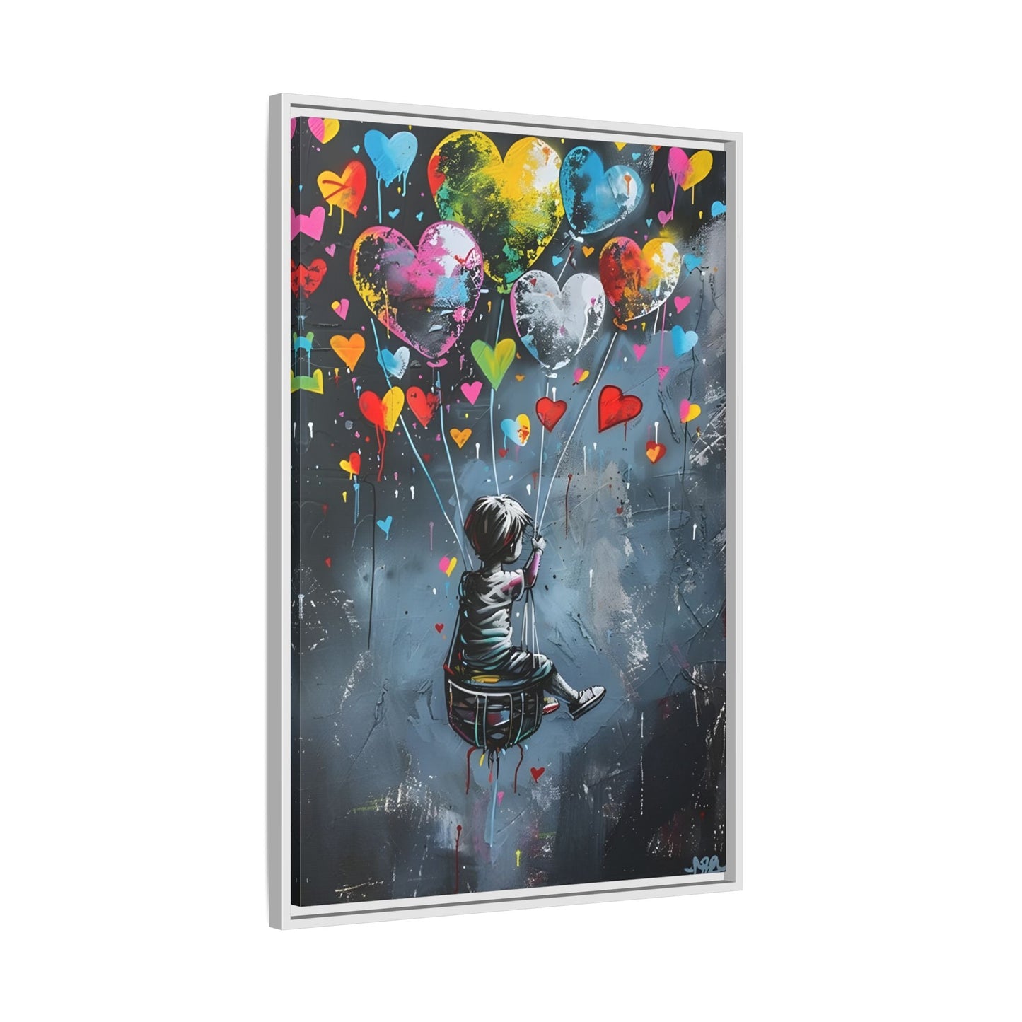 Framed Child Balloon Framed Banksy Canvas Large Wall Art Print