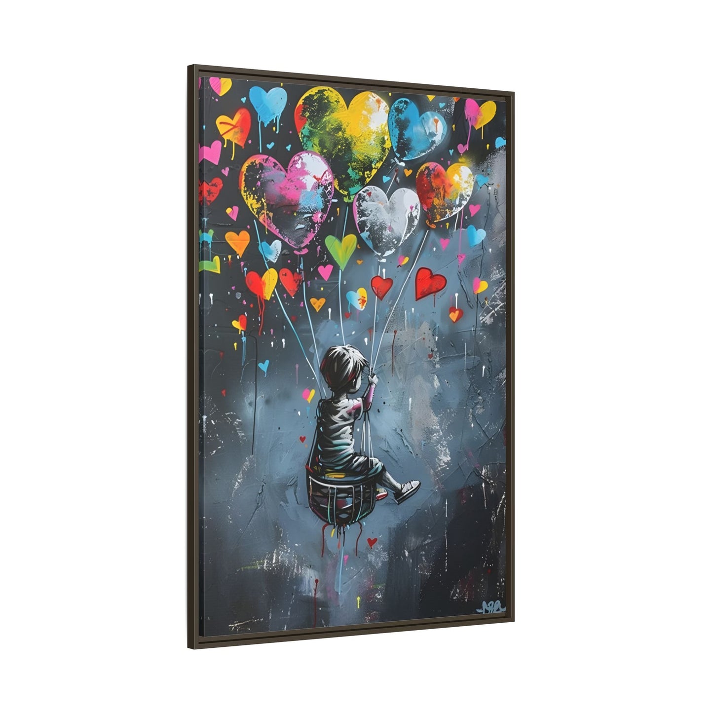Framed Child Balloon Framed Banksy Canvas Large Wall Art Print