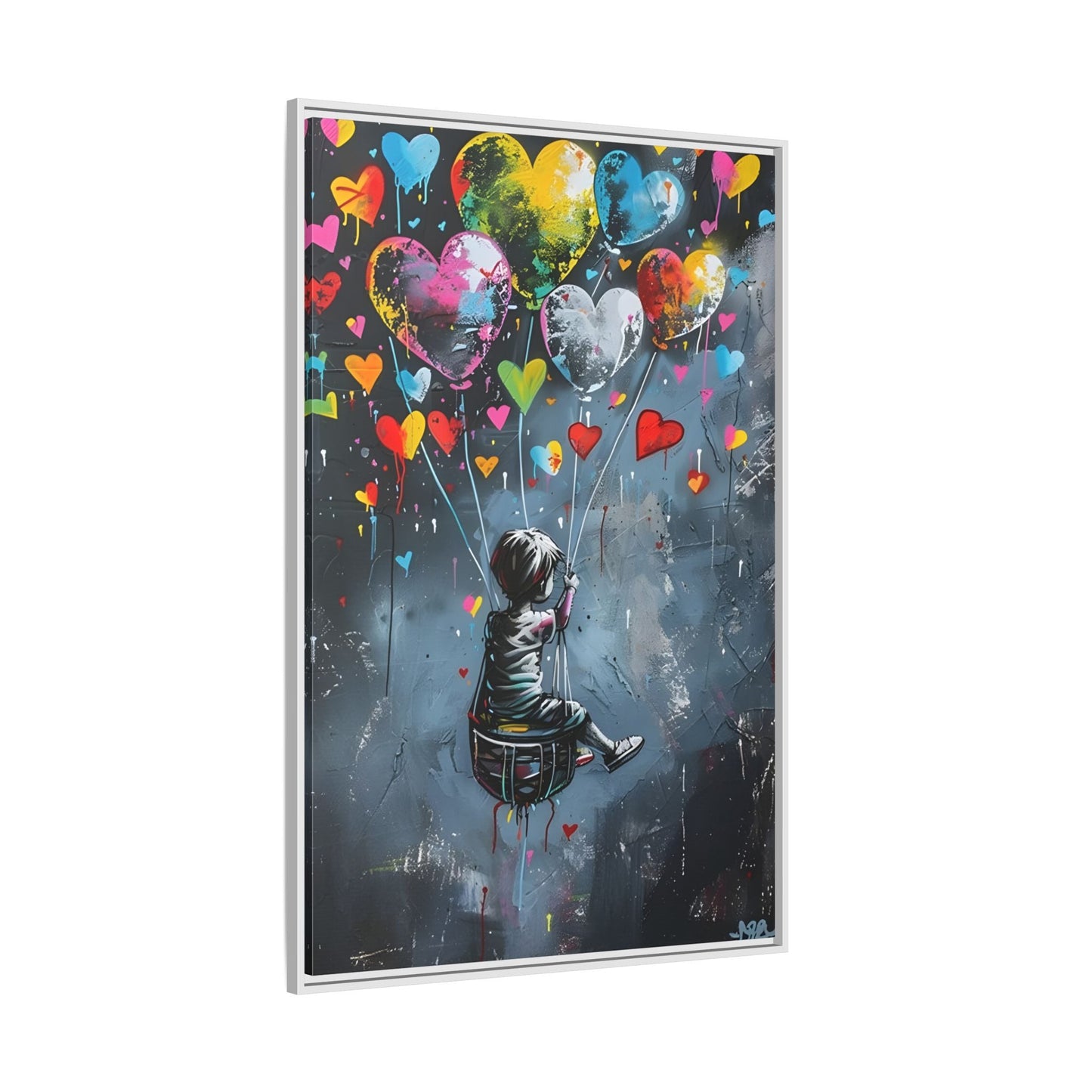 Framed Child Balloon Framed Banksy Canvas Large Wall Art Print