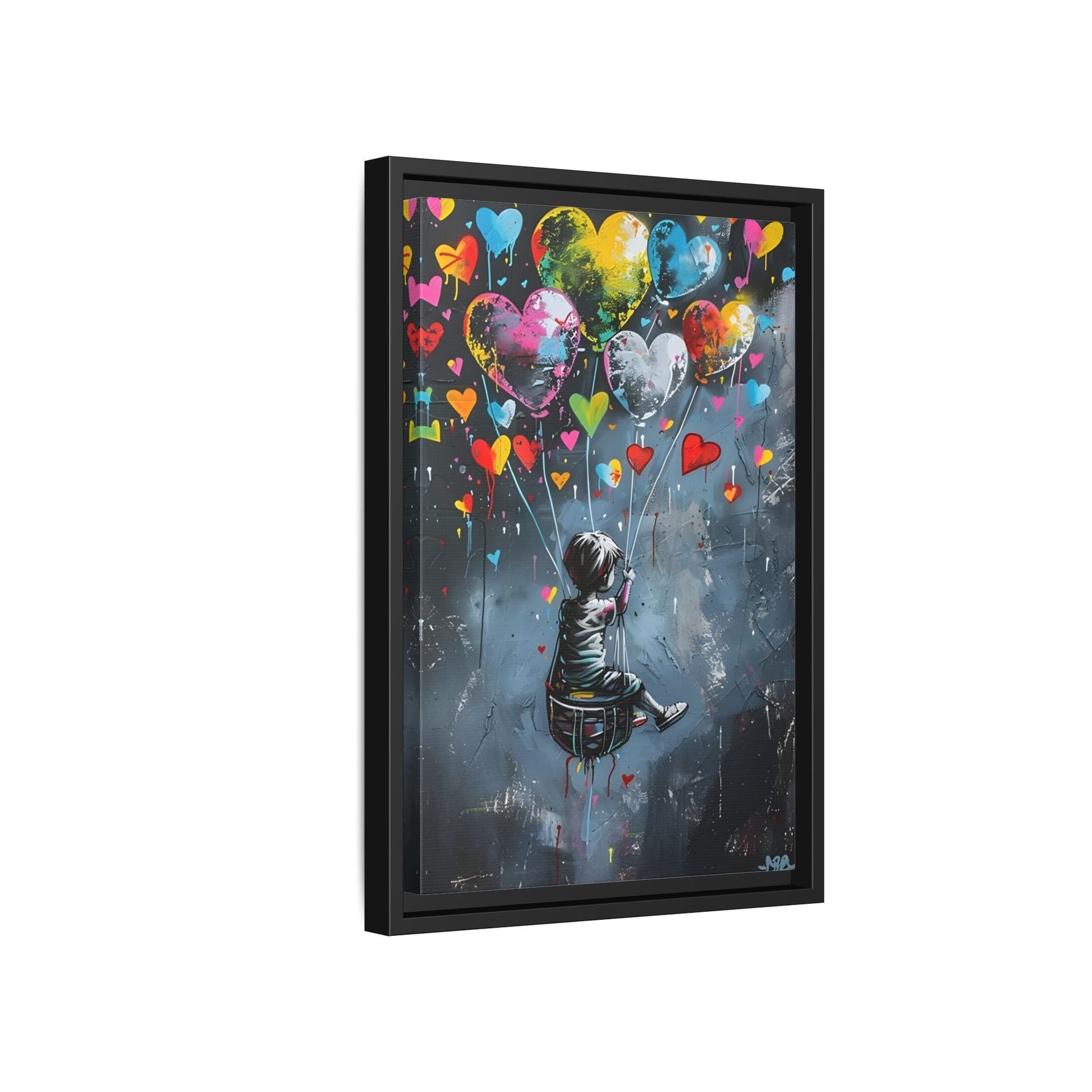 Framed Child Balloon Framed Banksy Canvas Large Wall Art Print