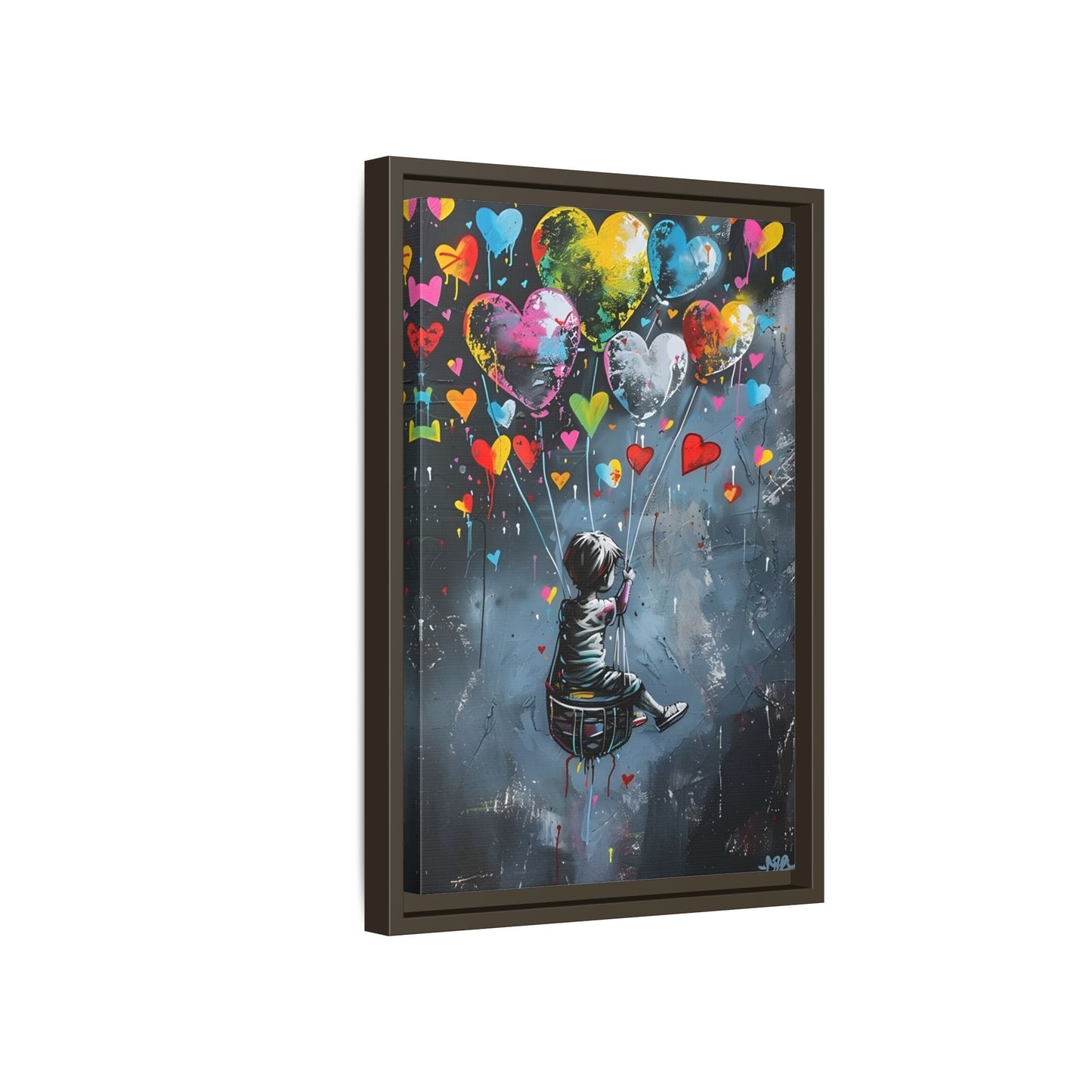 Framed Child Balloon Framed Banksy Canvas Large Wall Art Print