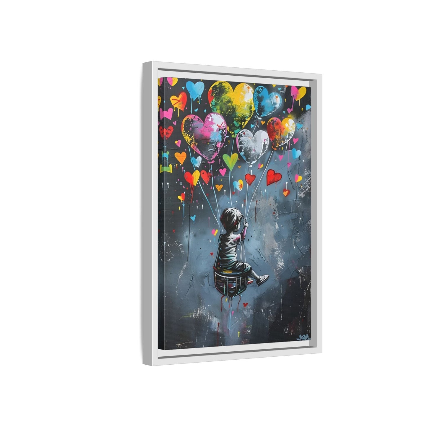 Framed Child Balloon Framed Banksy Canvas Large Wall Art Print