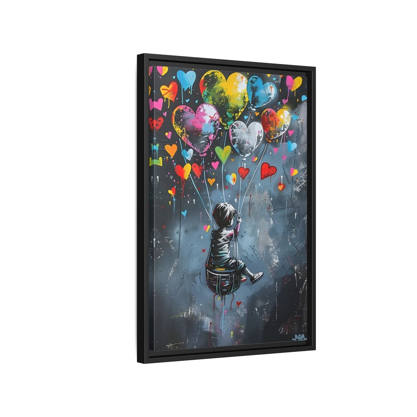 Framed Child Balloon Framed Banksy Canvas Large Wall Art Print