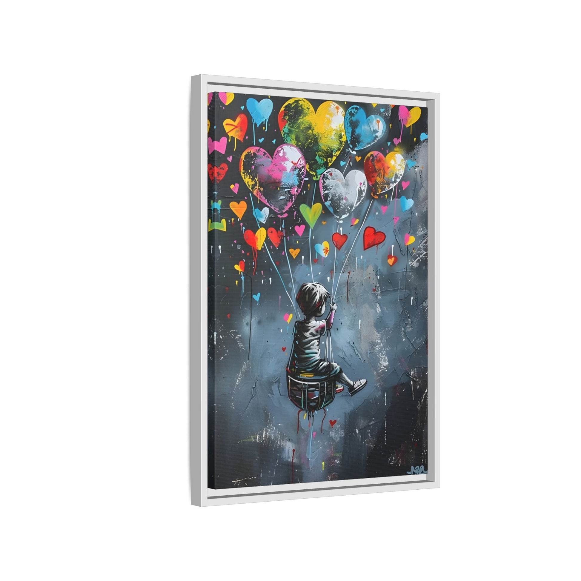 Framed Child Balloon Framed Banksy Canvas Large Wall Art Print
