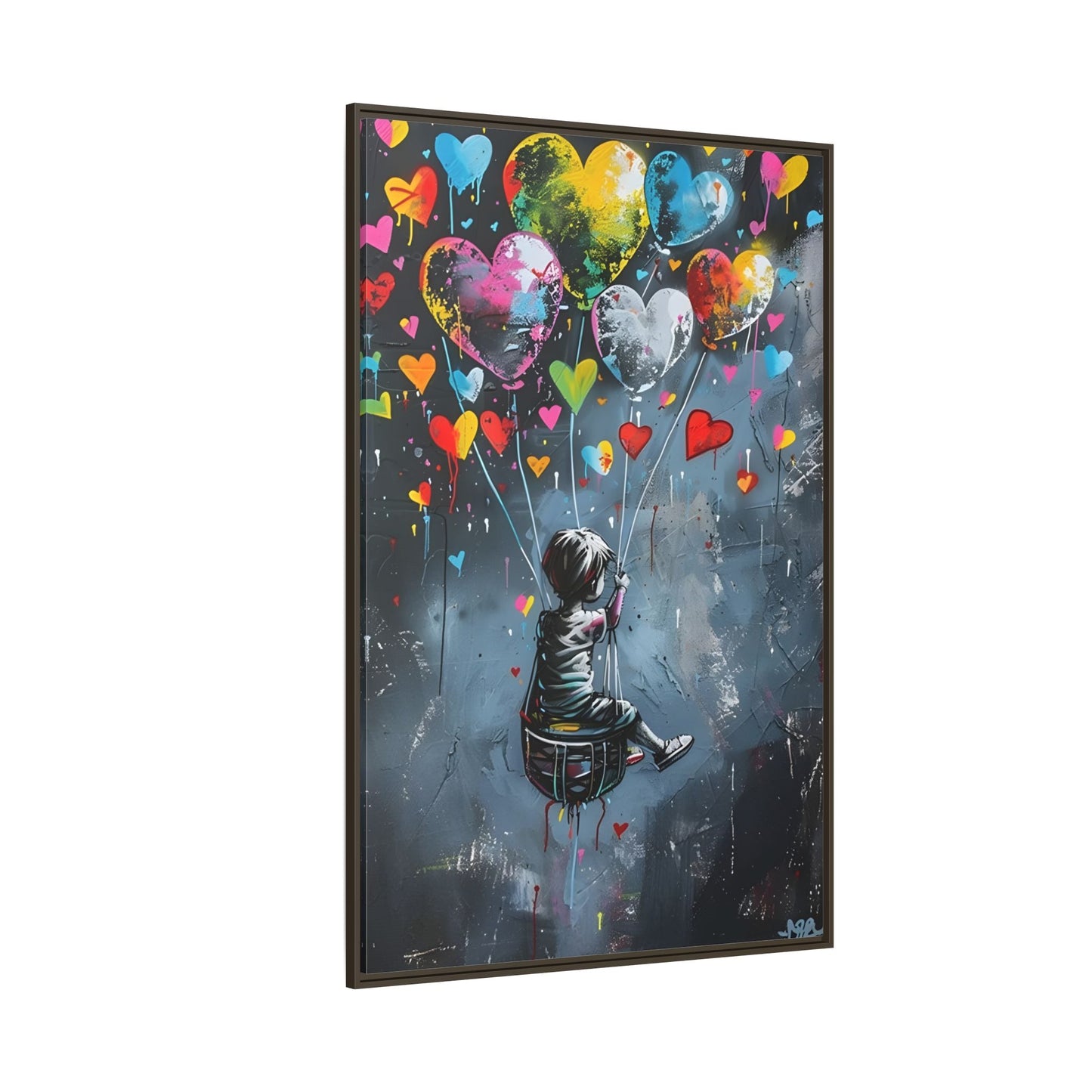Framed Child Balloon Framed Banksy Canvas Large Wall Art Print