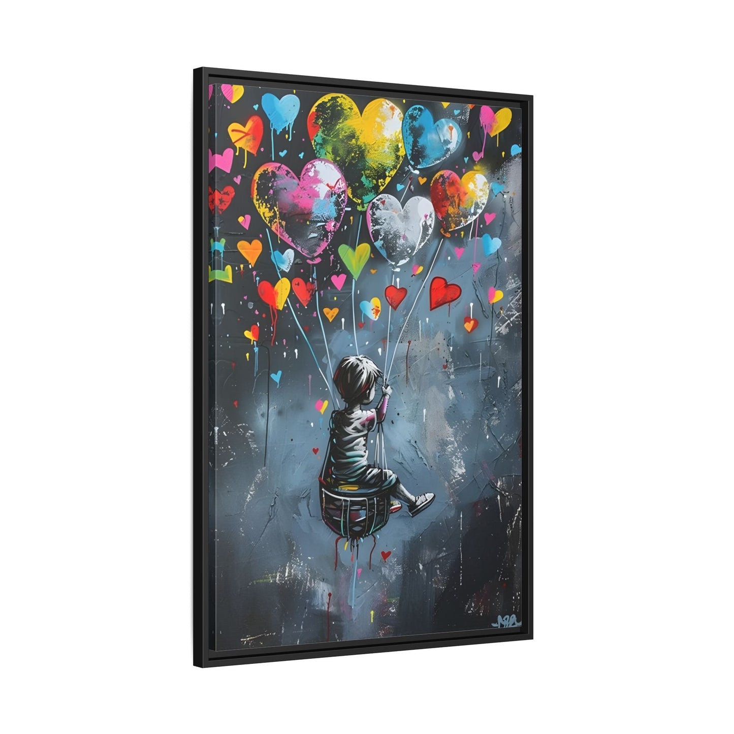 Framed Child Balloon Framed Banksy Canvas Large Wall Art Print