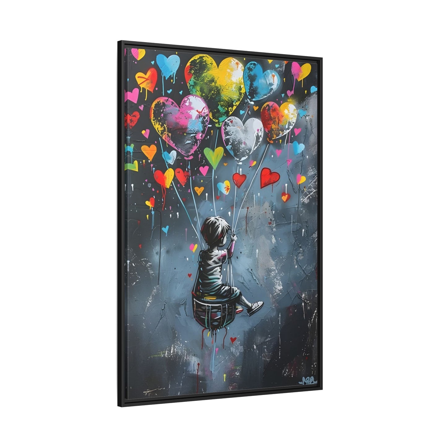 Framed Child Balloon Framed Banksy Canvas Large Wall Art Print