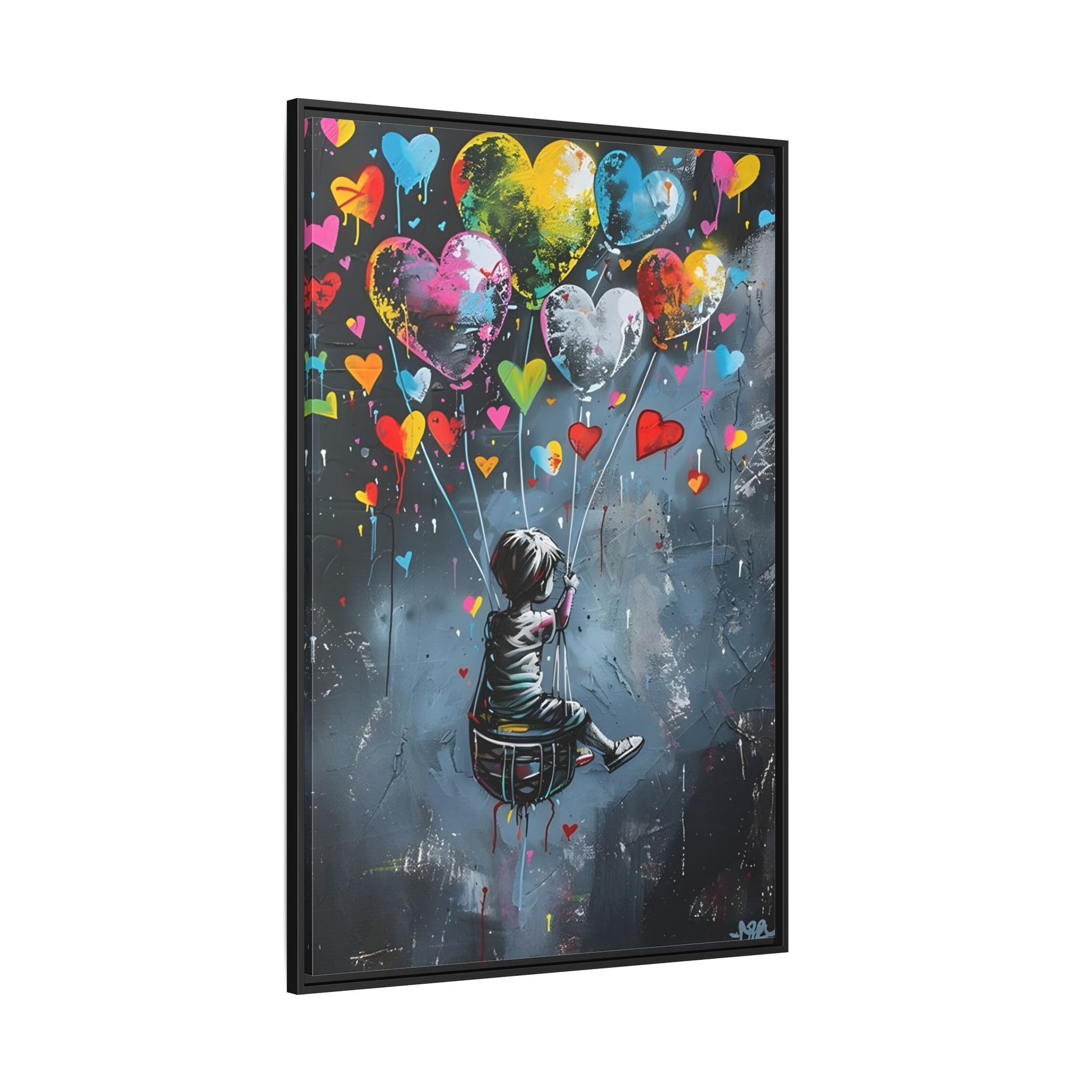 Framed Child Balloon Framed Banksy Canvas Large Wall Art Print