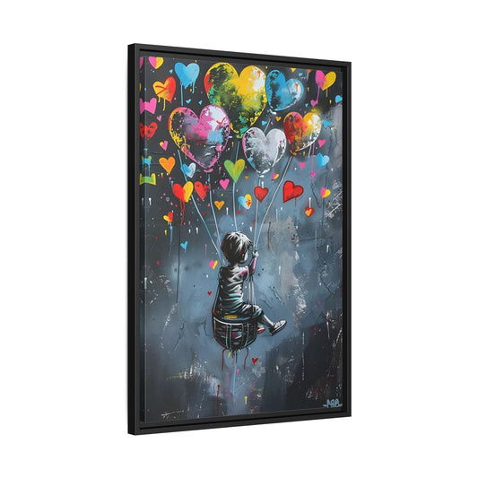 Framed Child Balloon Framed Banksy Canvas Large Wall Art Print