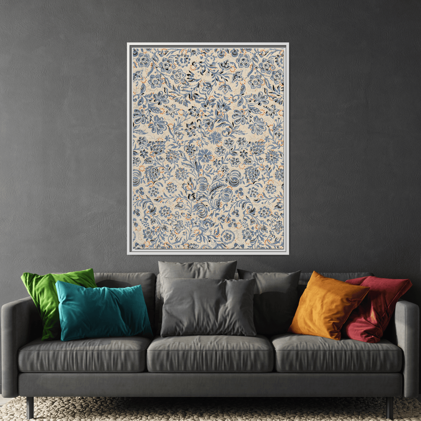 Framed Floral Canvas Art - Modern Botanical Wall Decor