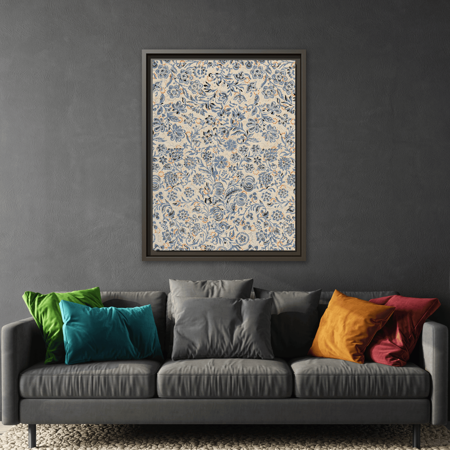 Framed Floral Canvas Art - Modern Botanical Wall Decor