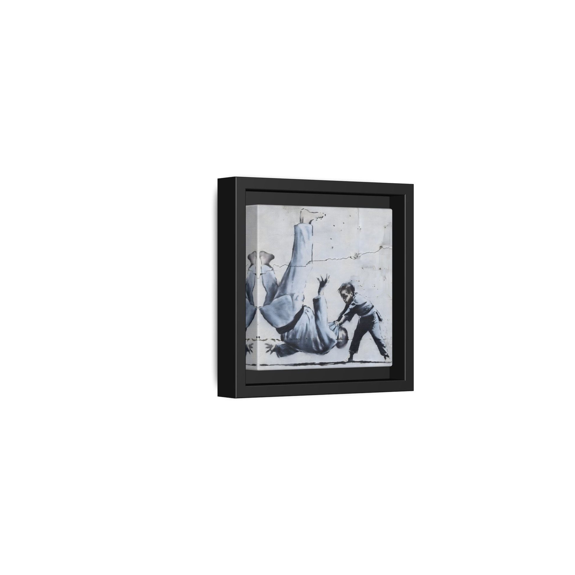 Framed Judoka Banksy Wall Art Canvas Street Graffiti Decor Prints