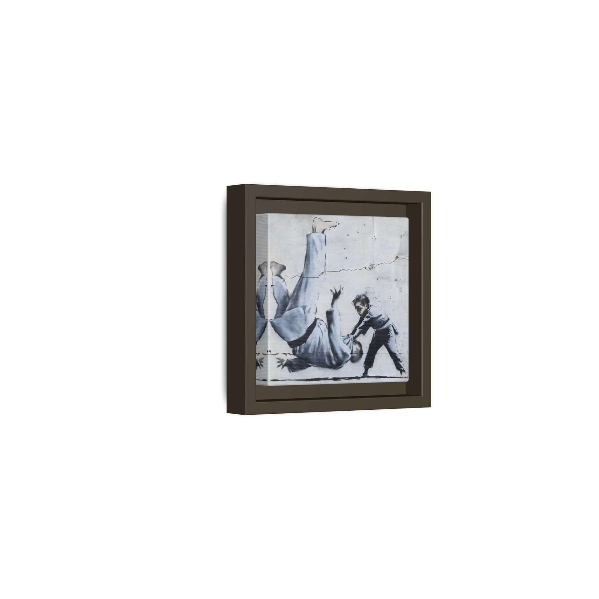 Framed Judoka Banksy Wall Art Canvas Street Graffiti Decor Prints
