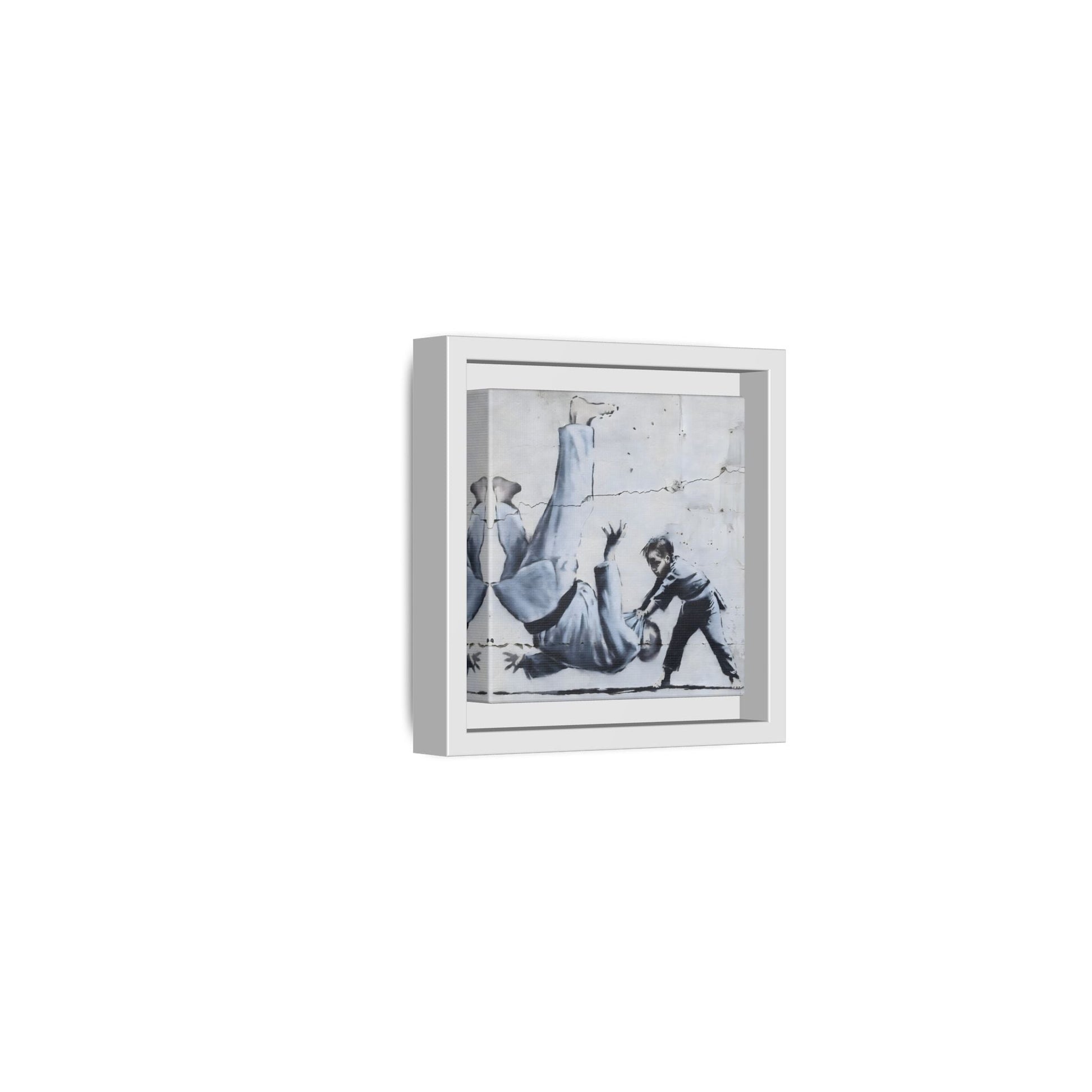 Framed Judoka Banksy Wall Art Canvas Street Graffiti Decor Prints
