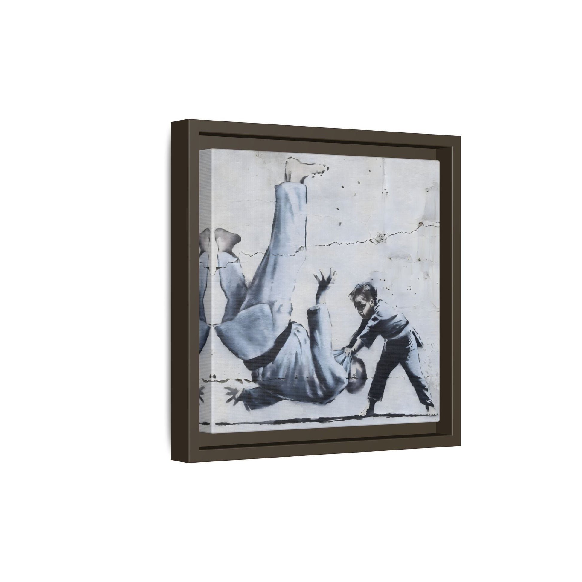 Framed Judoka Banksy Wall Art Canvas Street Graffiti Decor Prints