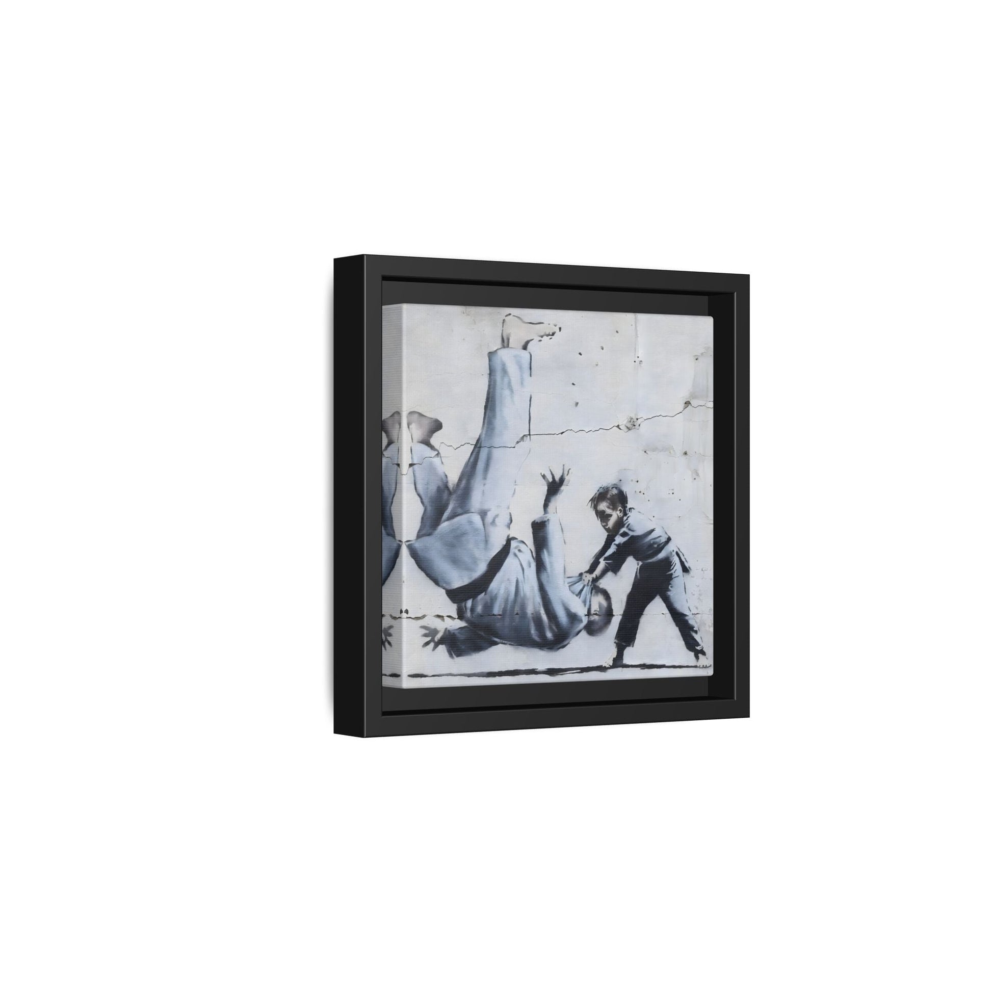 Framed Judoka Banksy Wall Art Canvas Street Graffiti Decor Prints