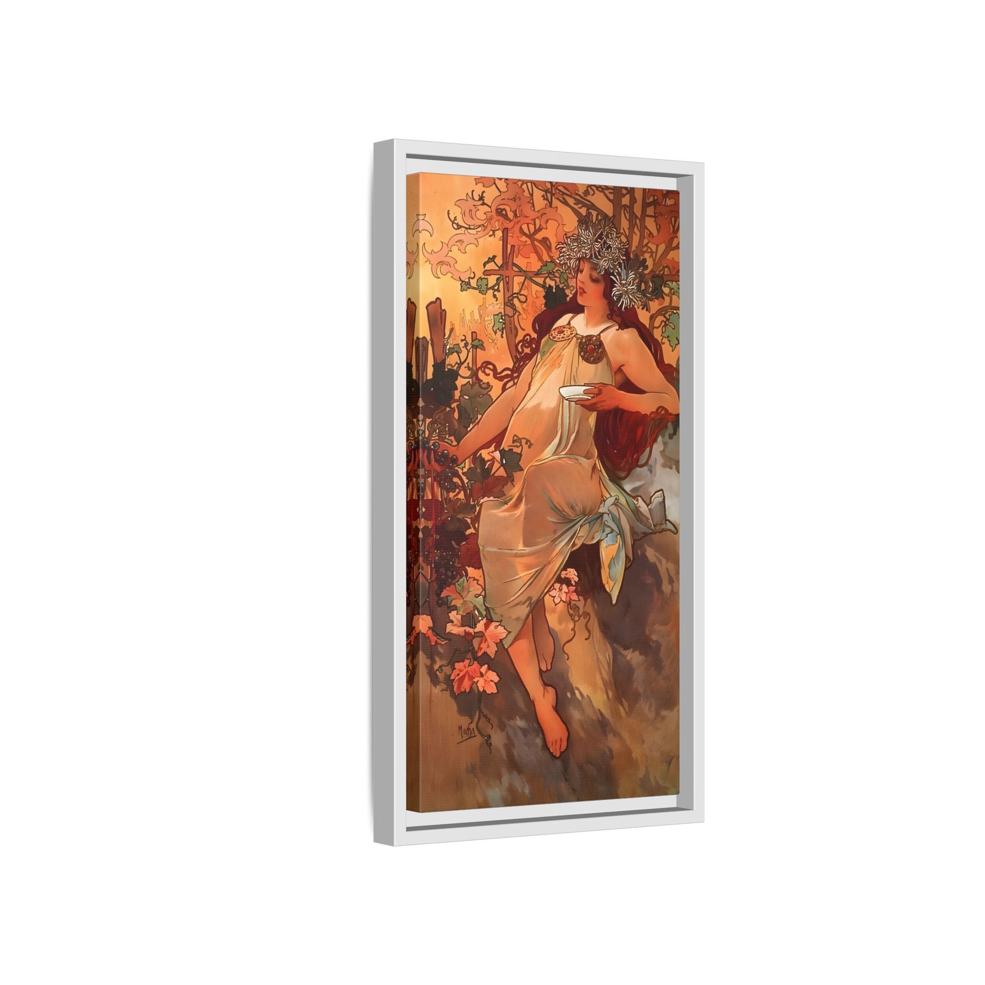 Framed Mucha Canvas Wall Art Print - Large Famous Home Decor