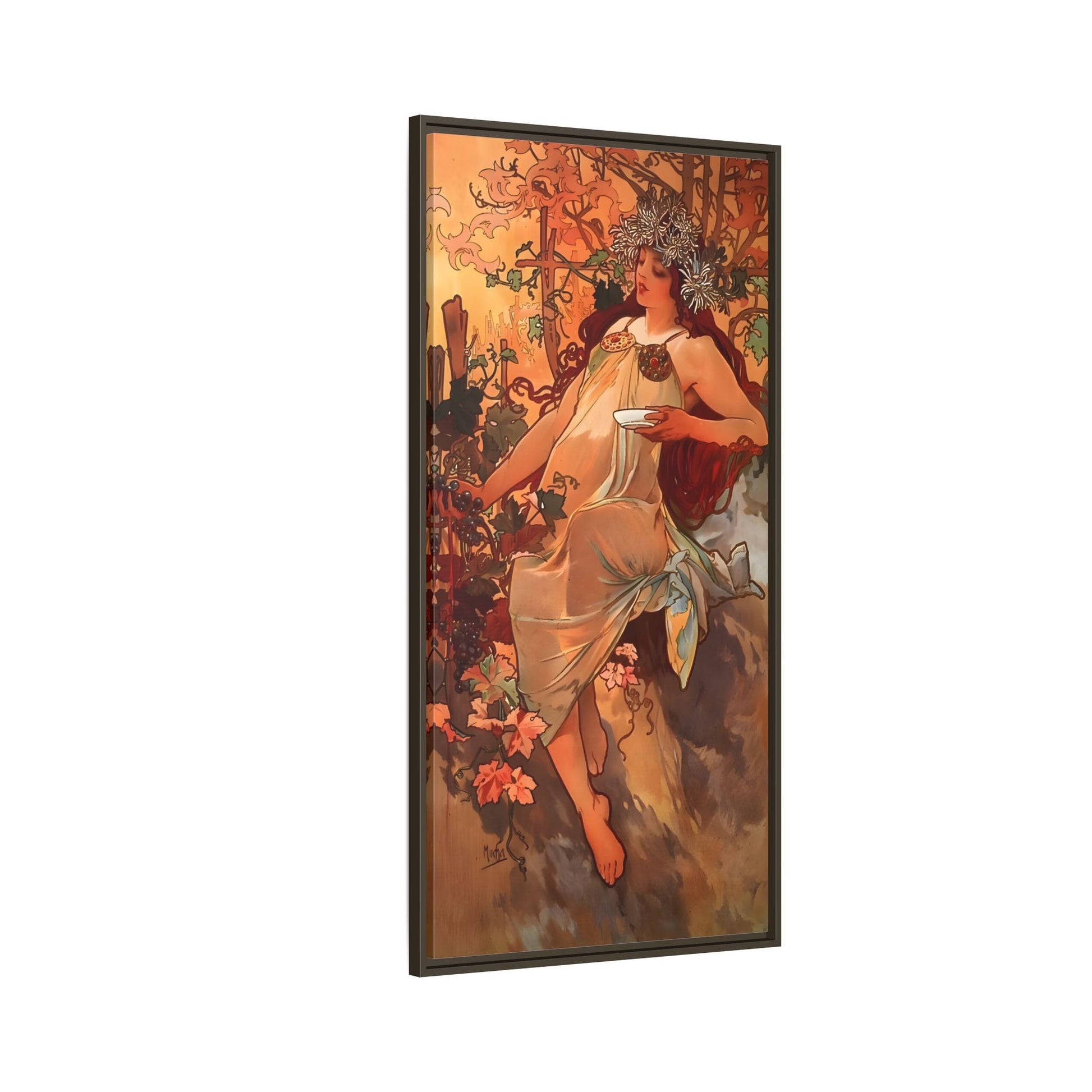 Framed Mucha Canvas Wall Art Print - Large Famous Home Decor