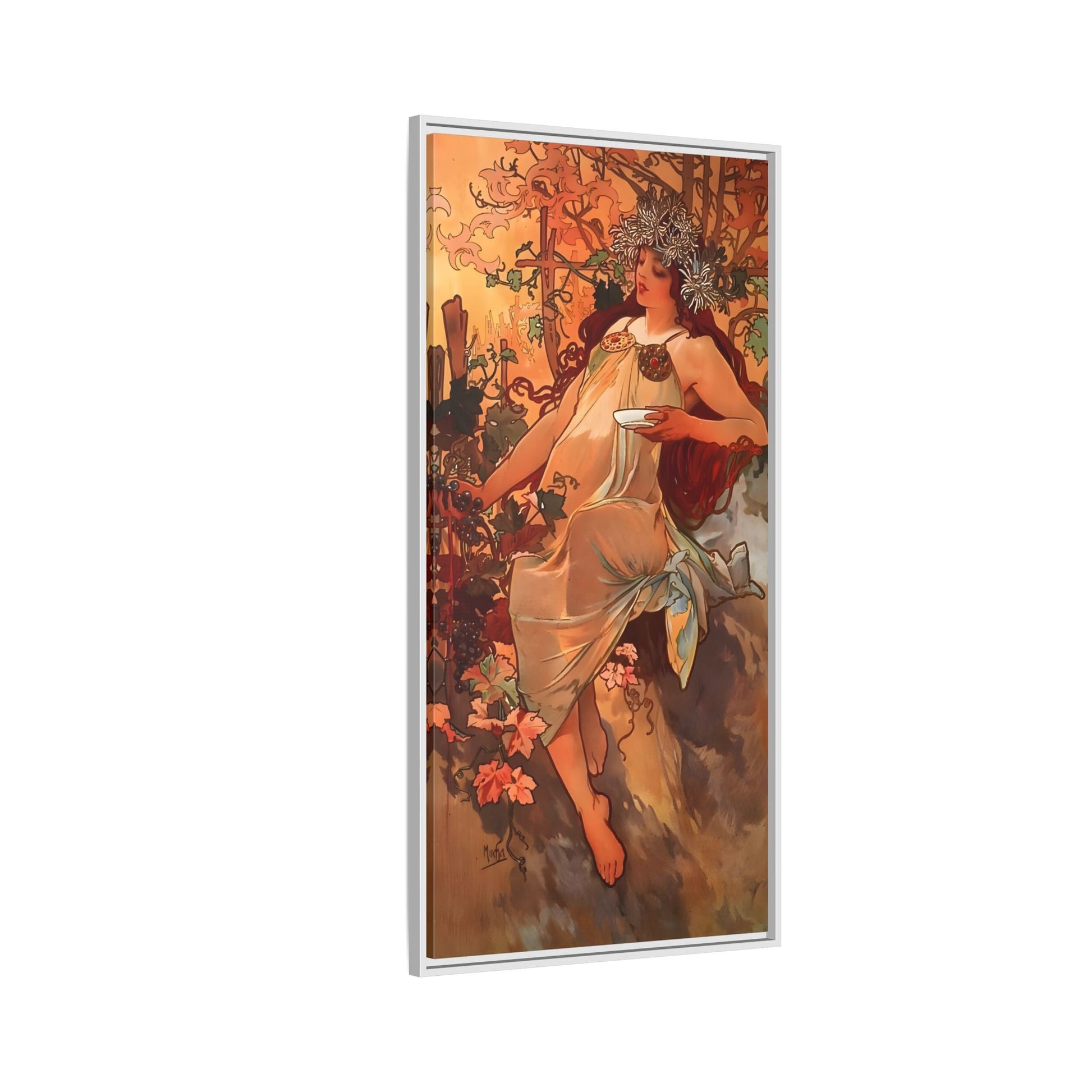 Framed Mucha Canvas Wall Art Print - Large Famous Home Decor