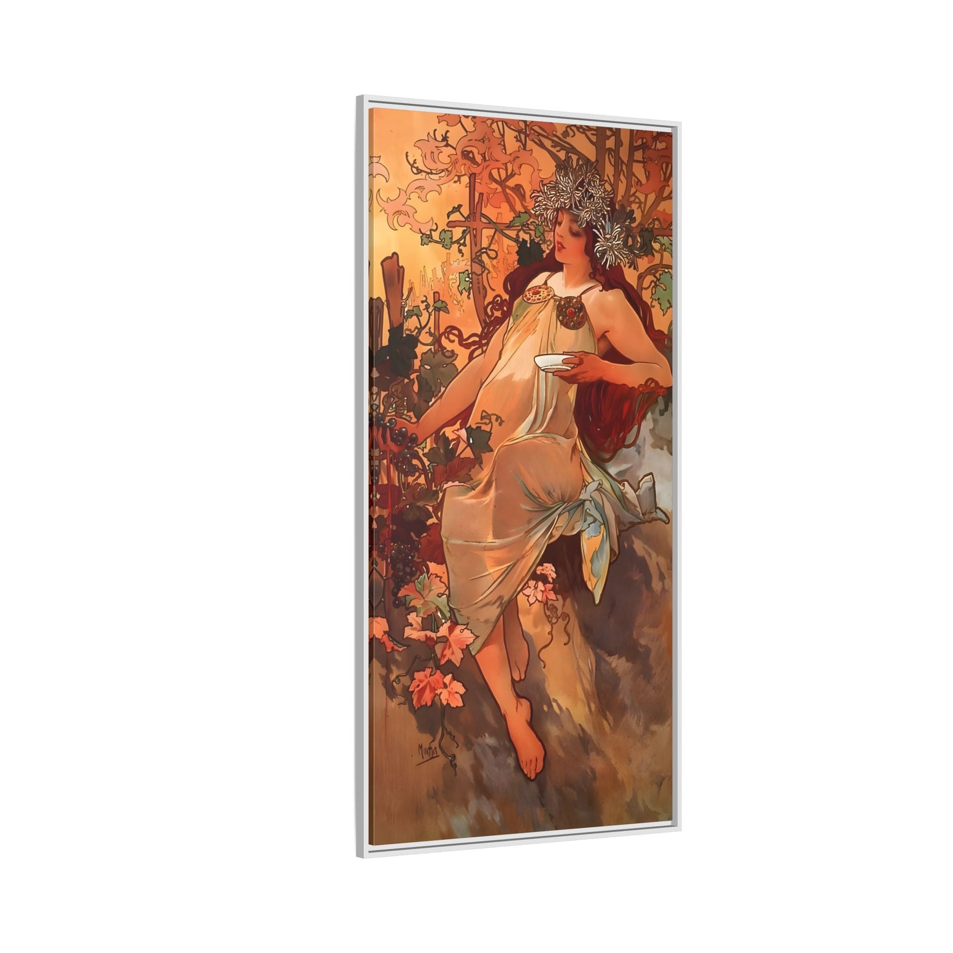 Framed Mucha Canvas Wall Art Print - Large Famous Home Decor