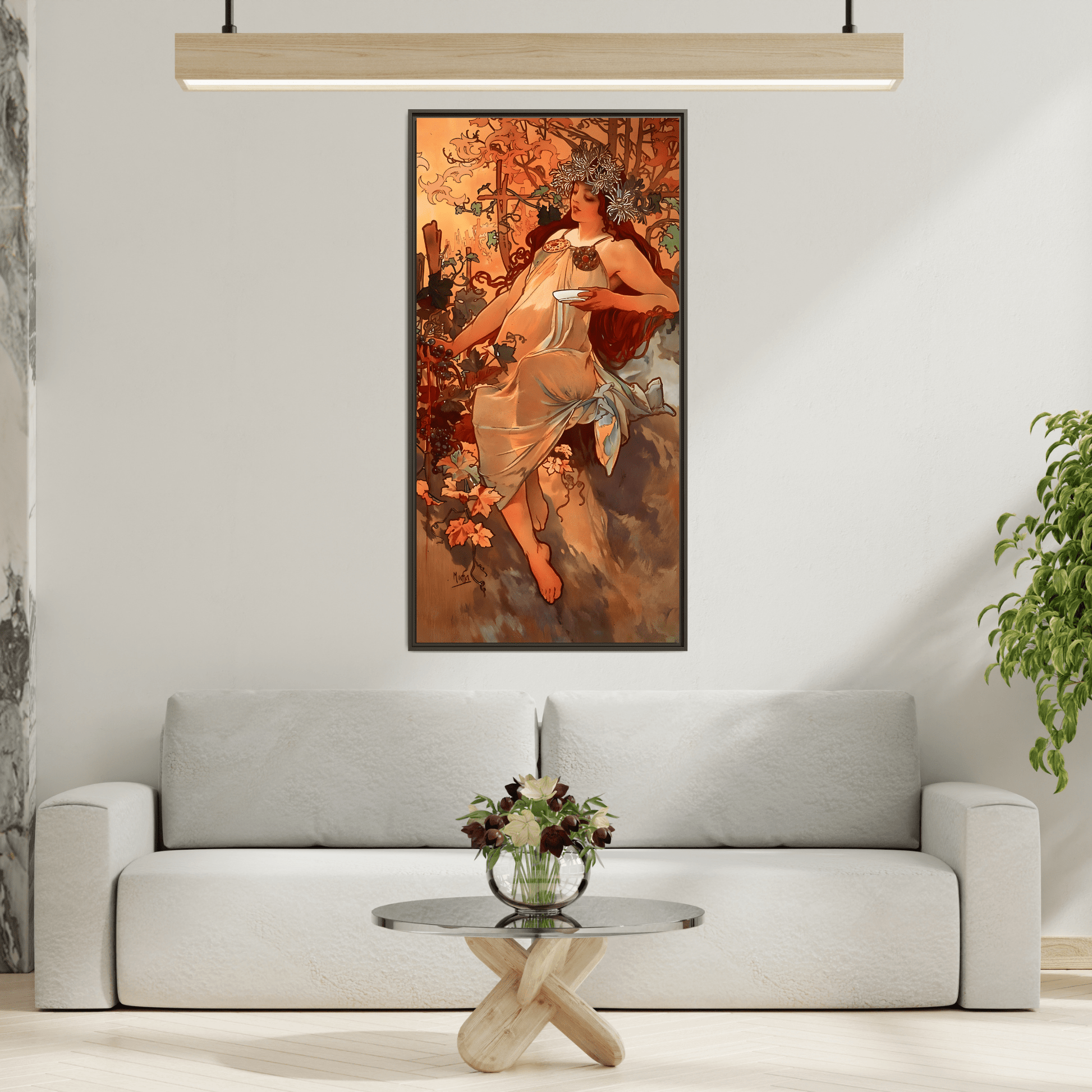 Framed Mucha Canvas Wall Art Print - Large Famous Home Decor