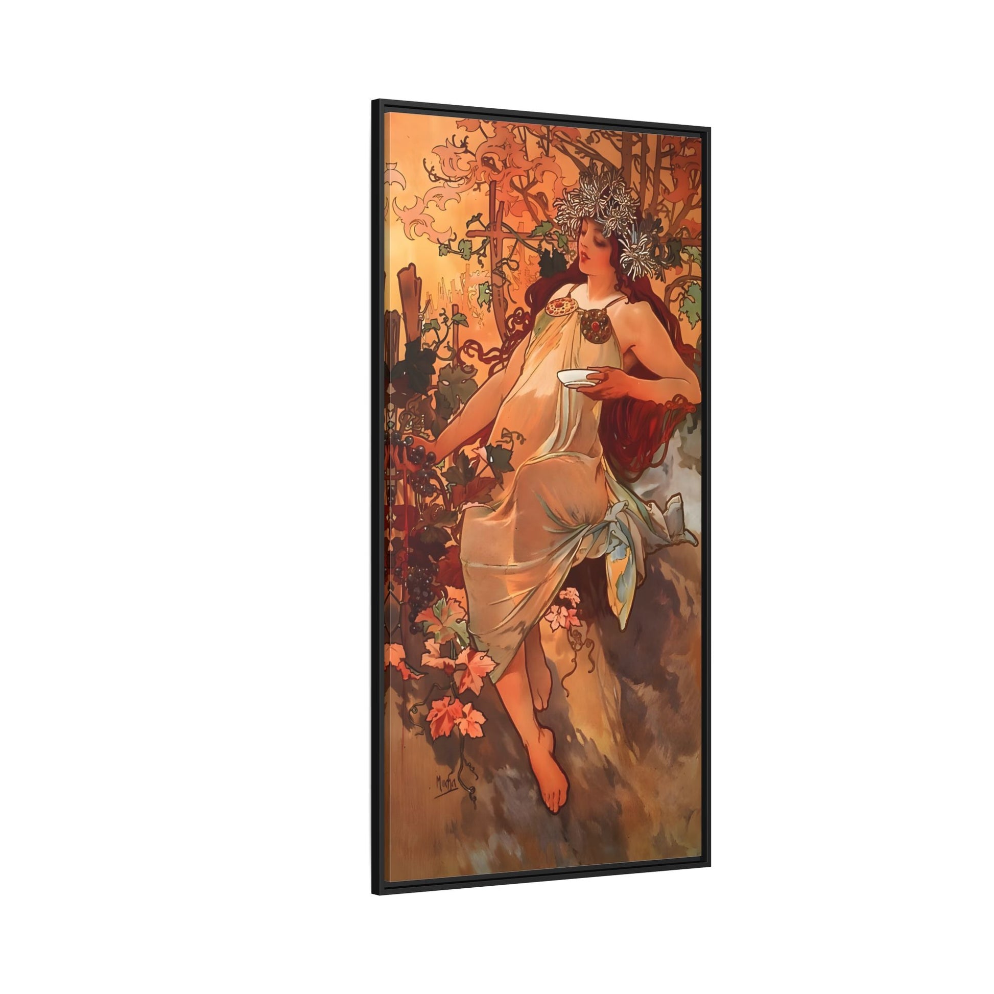 Framed Mucha Canvas Wall Art Print - Large Famous Home Decor