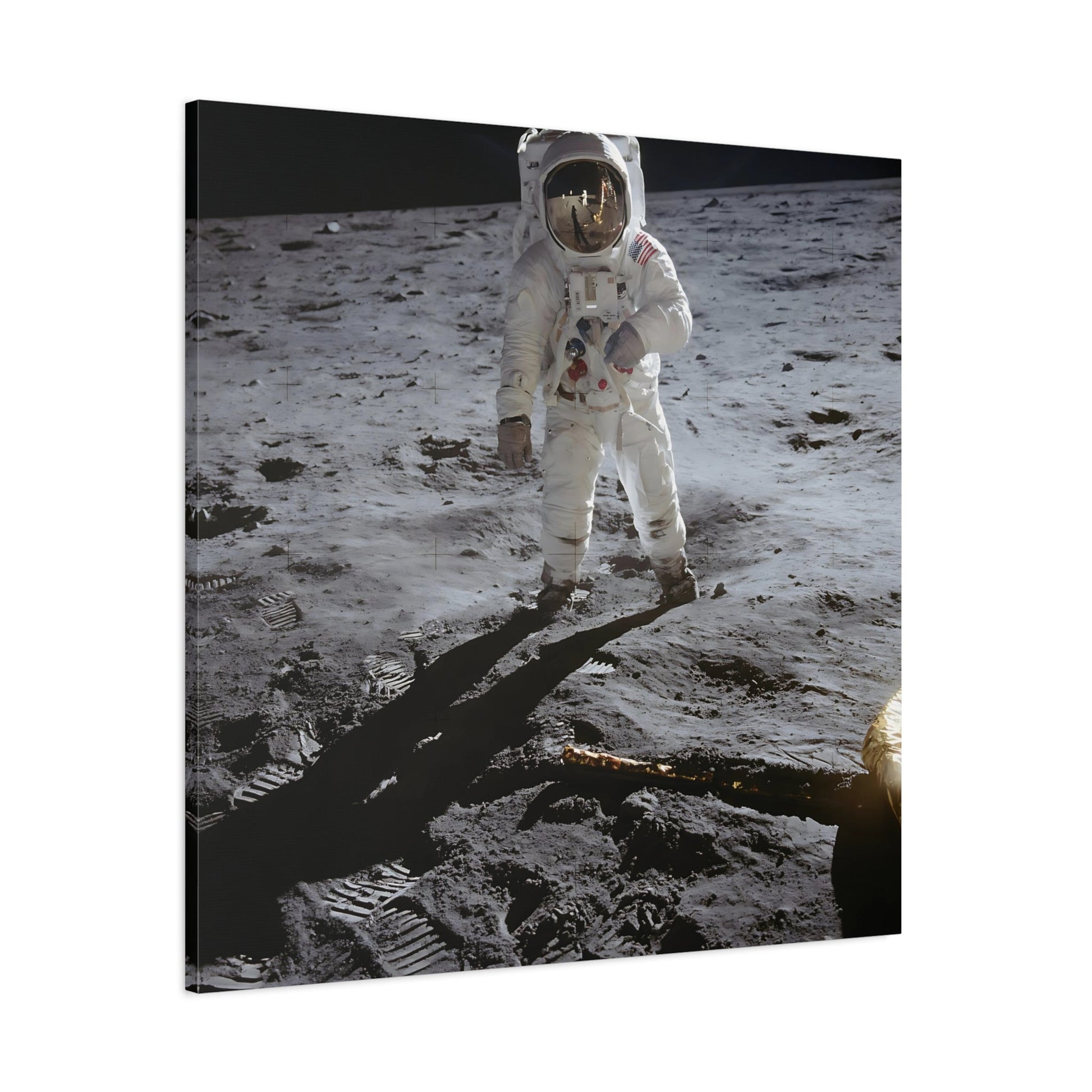 Framed Square Astronauts NASA Canvas Prints - Astronaut Edwin Aldrin Walks on Lunar Surface Apollo 11 Wall Art Decor Print