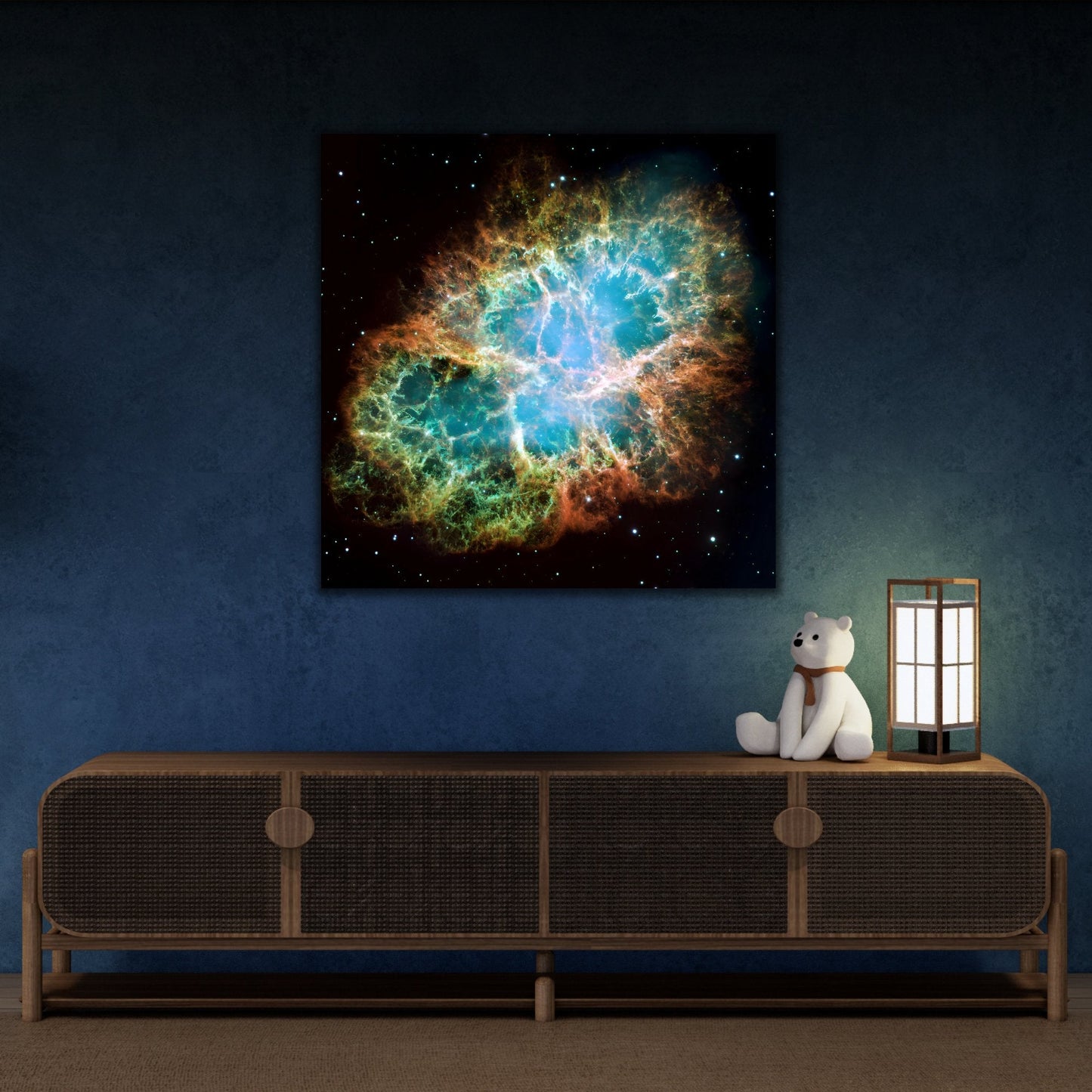 Framed Square Canvas Wall Art Prints - NASA Supernova Crab Nebula in Space, Captured by Hubble Telescope