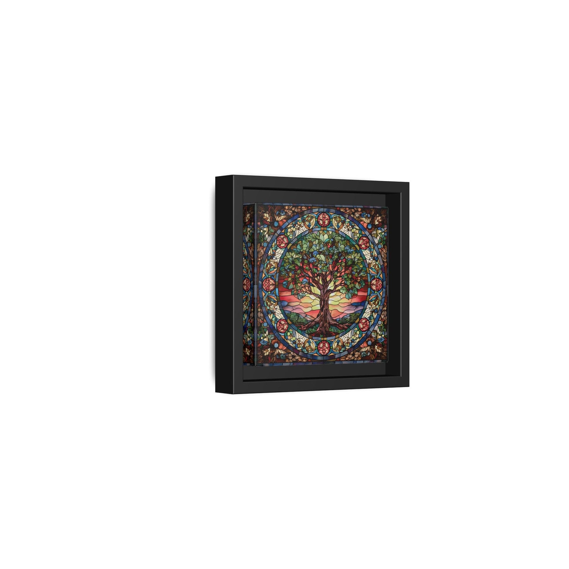 Framed Tree of Life Mythology Mandala Canvas Wall Art Print