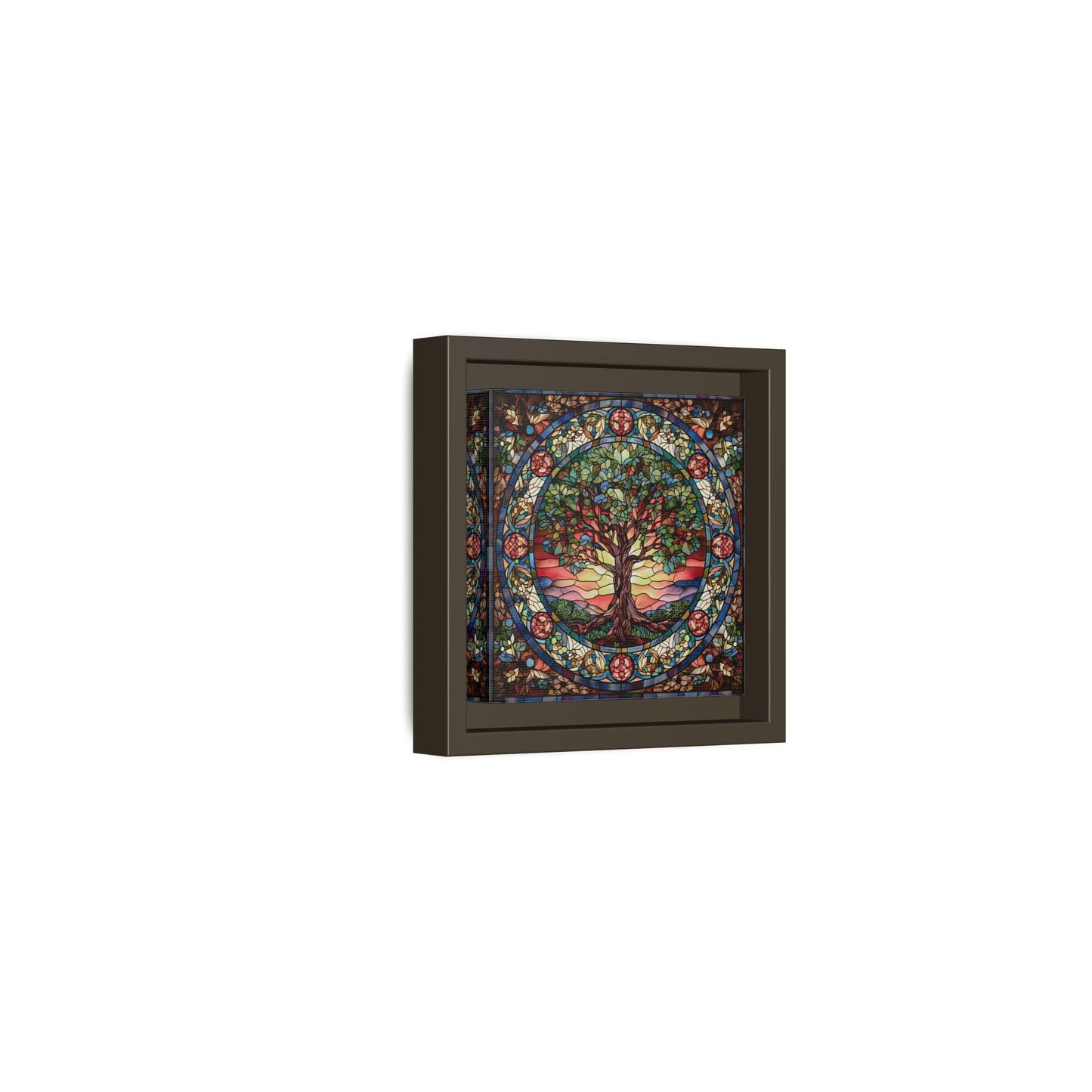 Framed Tree of Life Mythology Mandala Canvas Wall Art Print
