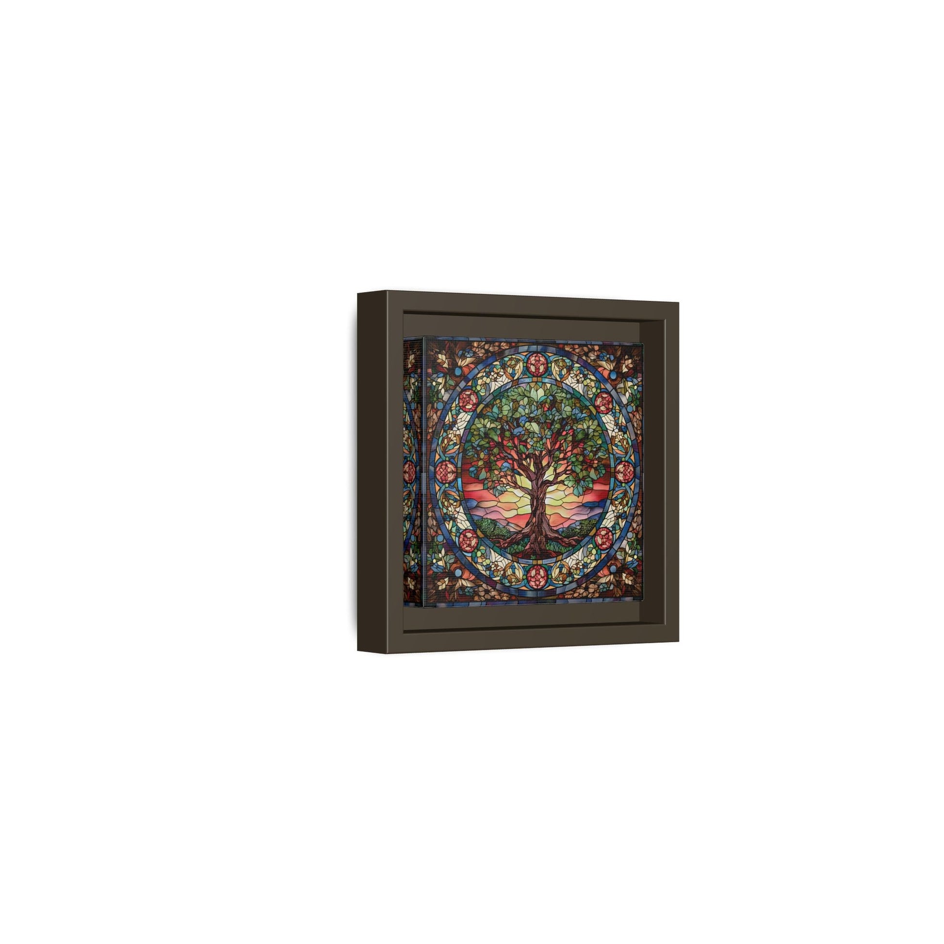 Framed Tree of Life Mythology Mandala Canvas Wall Art Print