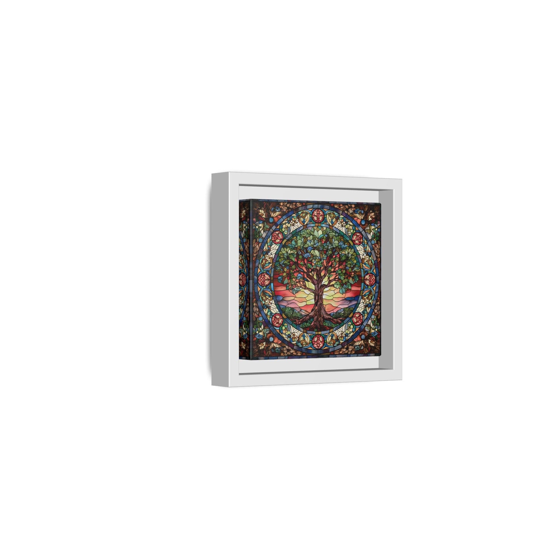 Framed Tree of Life Mythology Mandala Canvas Wall Art Print