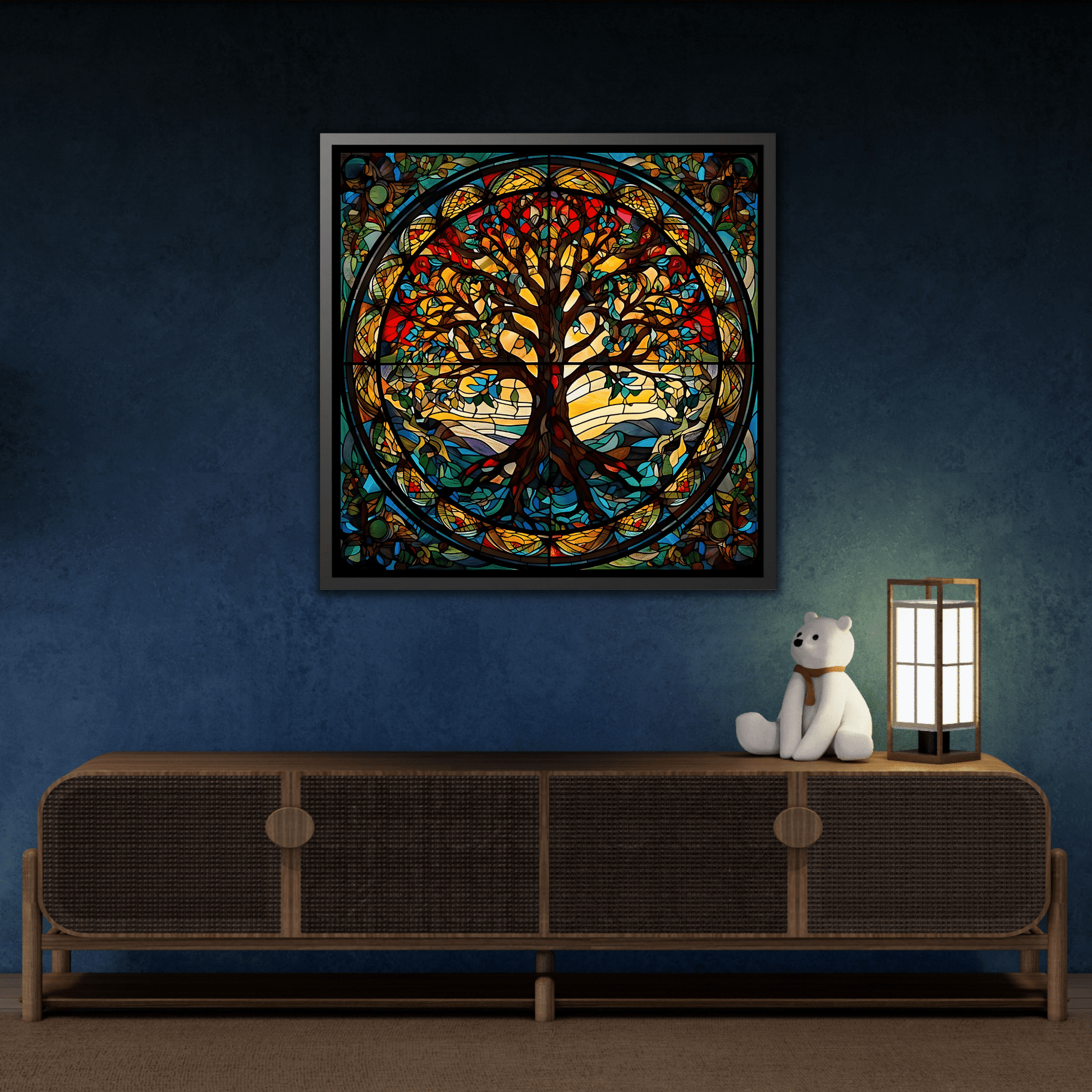 Framed Yggdrasil Celtic Norse Mythology Canvas Wall Art Prints