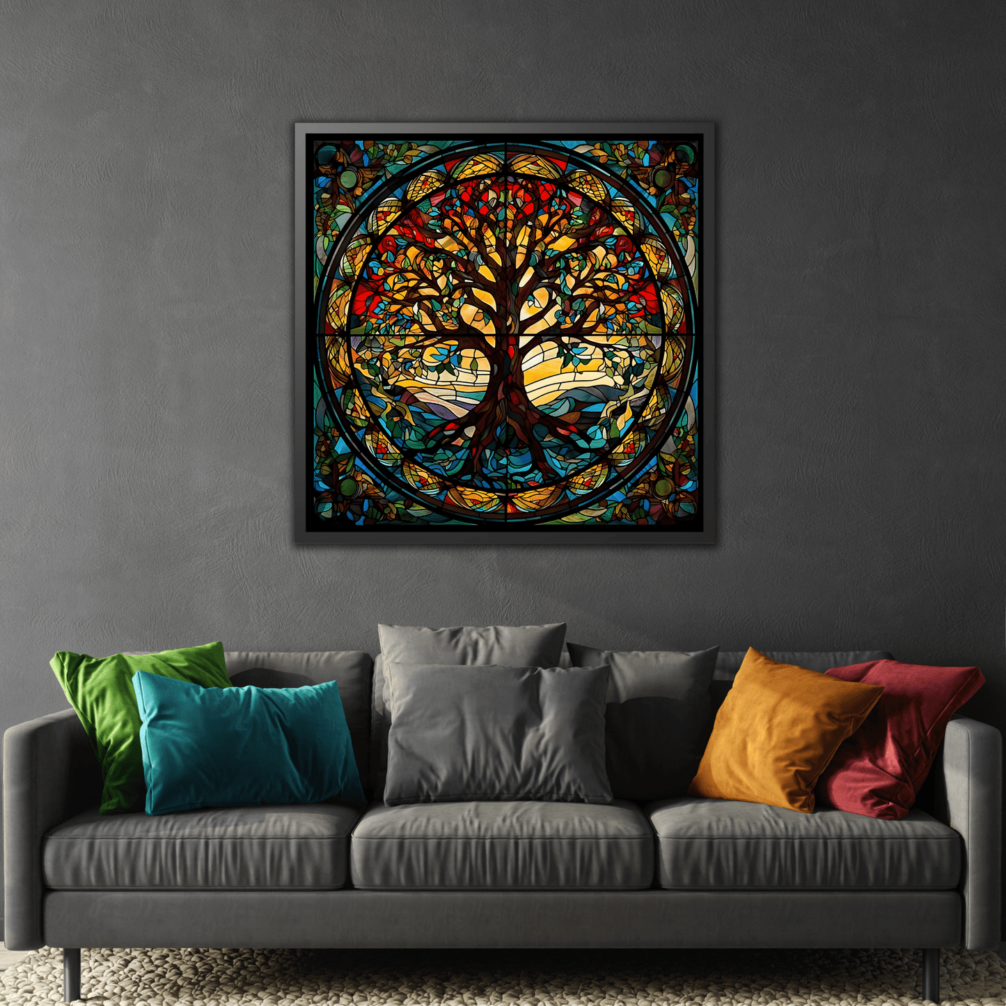 Framed Yggdrasil Celtic Norse Mythology Canvas Wall Art Prints