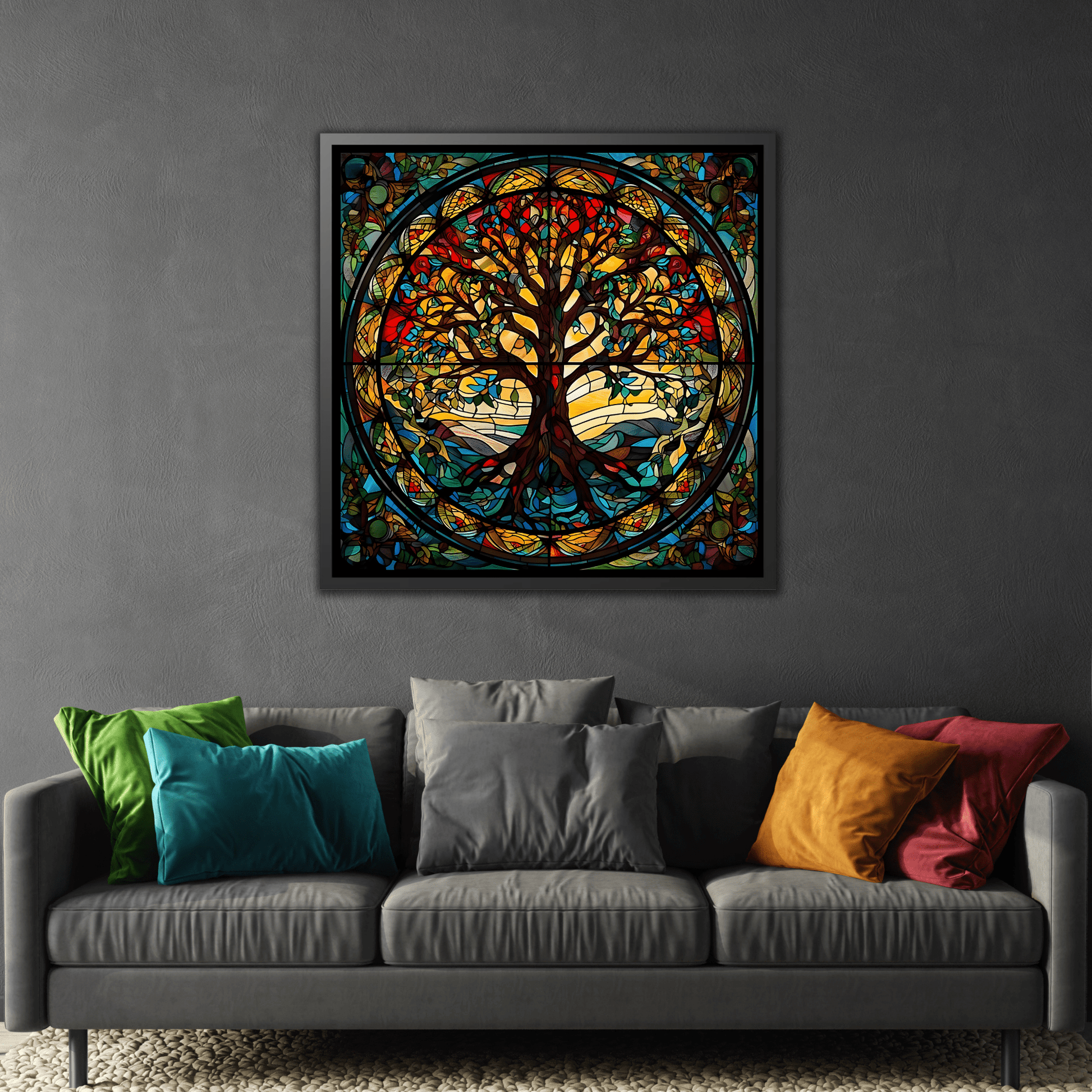 Framed Yggdrasil Celtic Norse Mythology Canvas Wall Art Prints