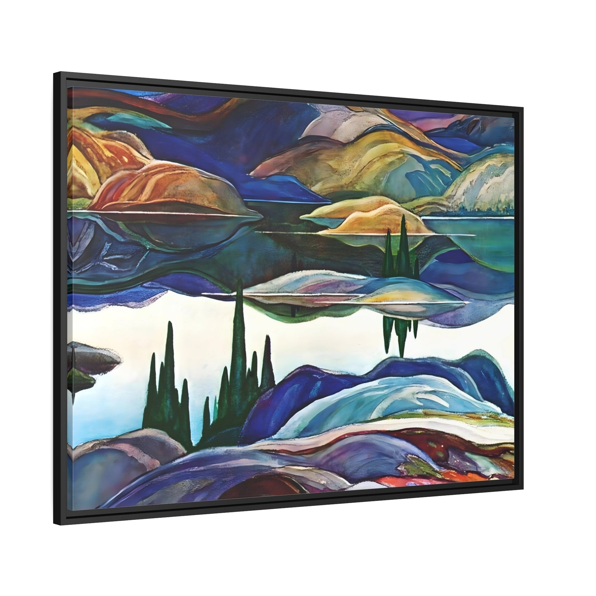 Franklin Carmichael Mirror Lake Ontario - Framed Canvas Art Reproduction