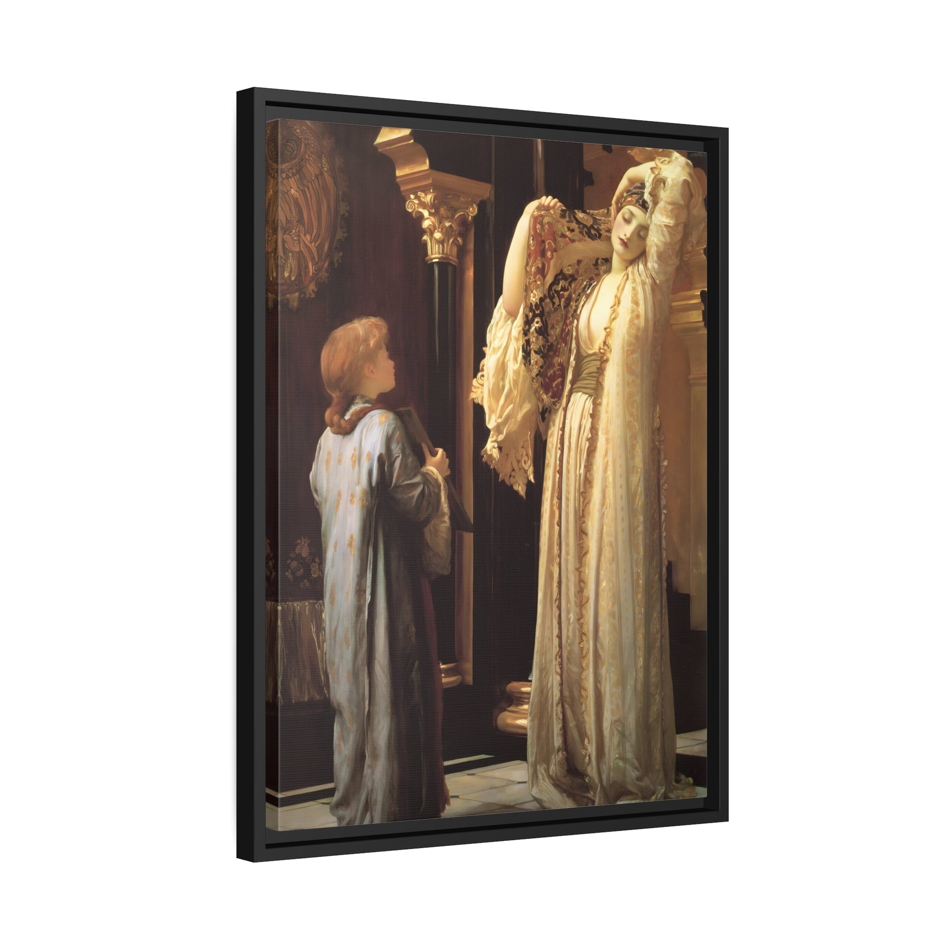 Frederic Leighton Light of the Harem Canvas Wall Art Print - Stunning British Artwork in Exclusive Black Frame for Home Decor