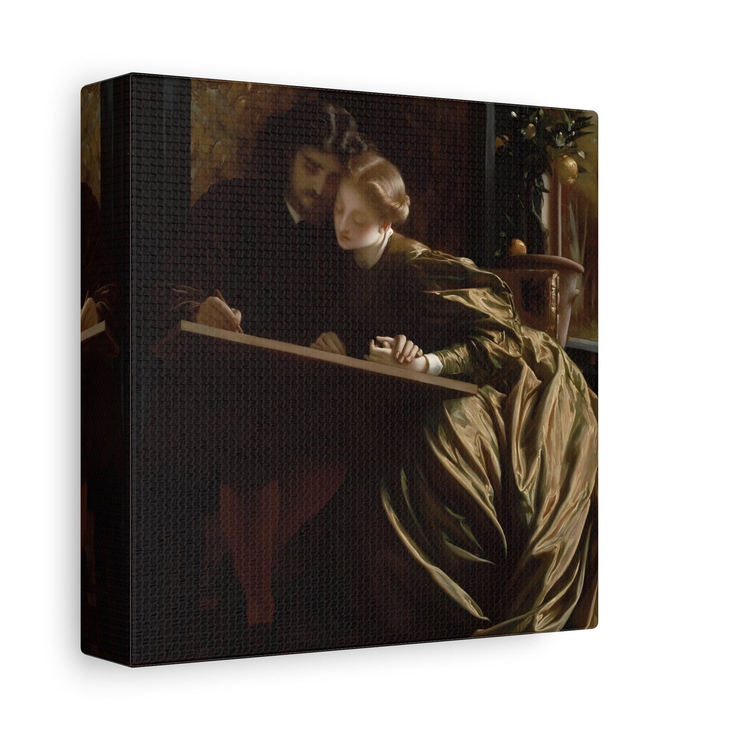 Frederic Leighton Painters Honeymoon - Square Canvas Wall Art Print