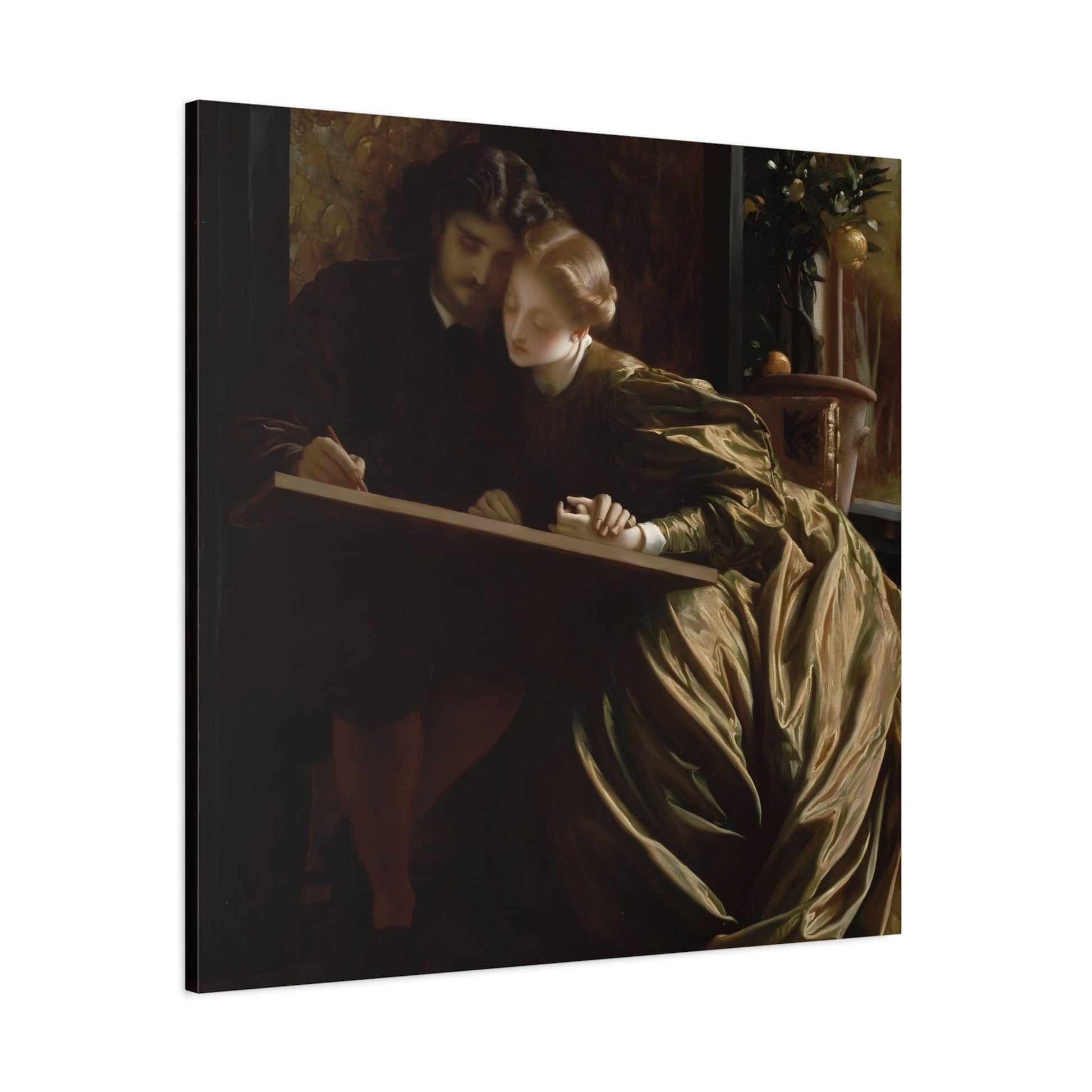 Frederic Leighton Painters Honeymoon - Square Canvas Wall Art Print