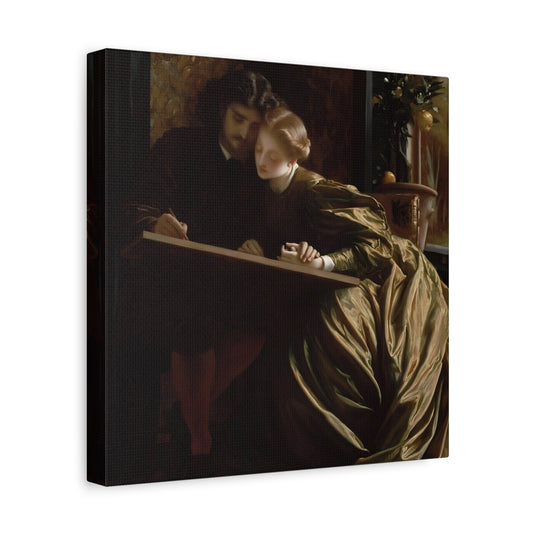 Frederic Leighton Painters Honeymoon - Square Canvas Wall Art Print